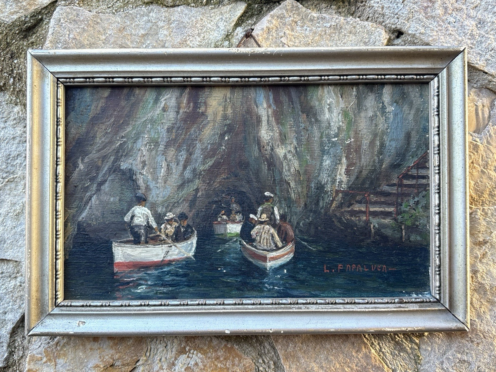 Coppia quadri miniature -Marine- Luca Papaluca- dipinti a olio su tavoletta