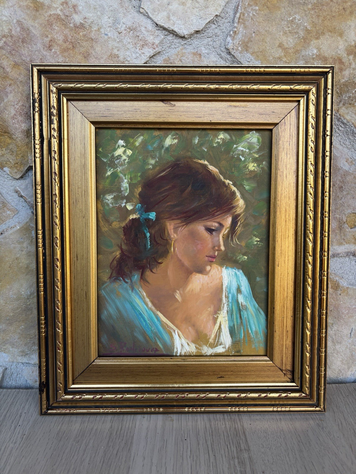Quadro -Profilo Di Donna- Salvatore Rodriquez dipinto a olio