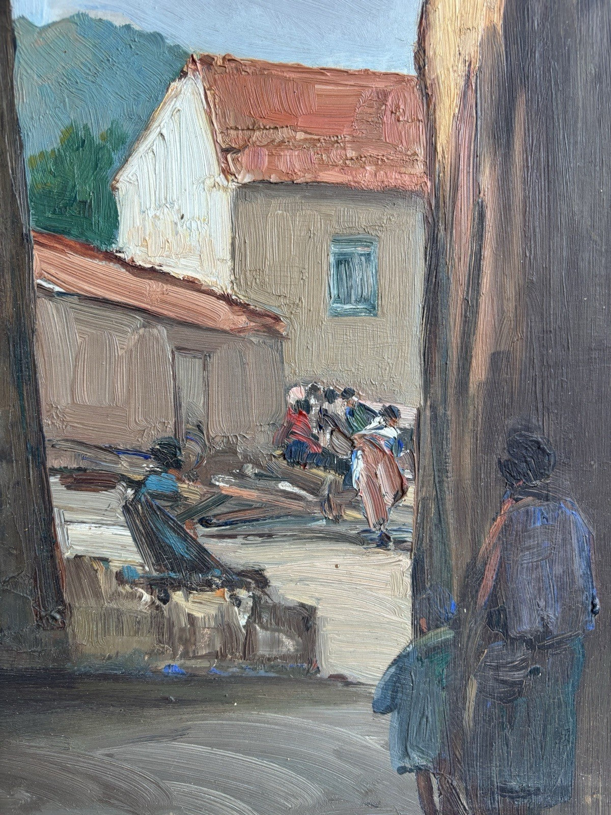 Quadro -Cortile Del Palazzo- Edoardo Pizzirani dipinto a olio