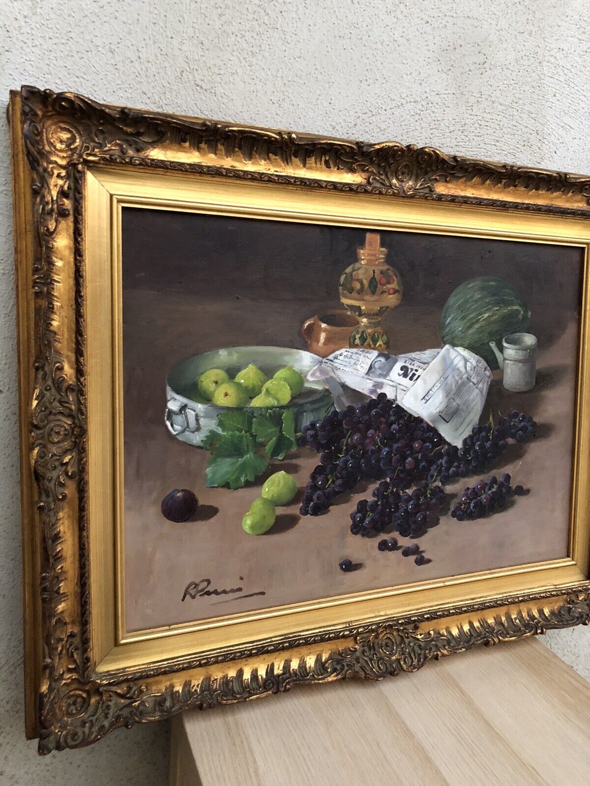 Quadro vintage -Natura Morta- dipinto a olio su tela