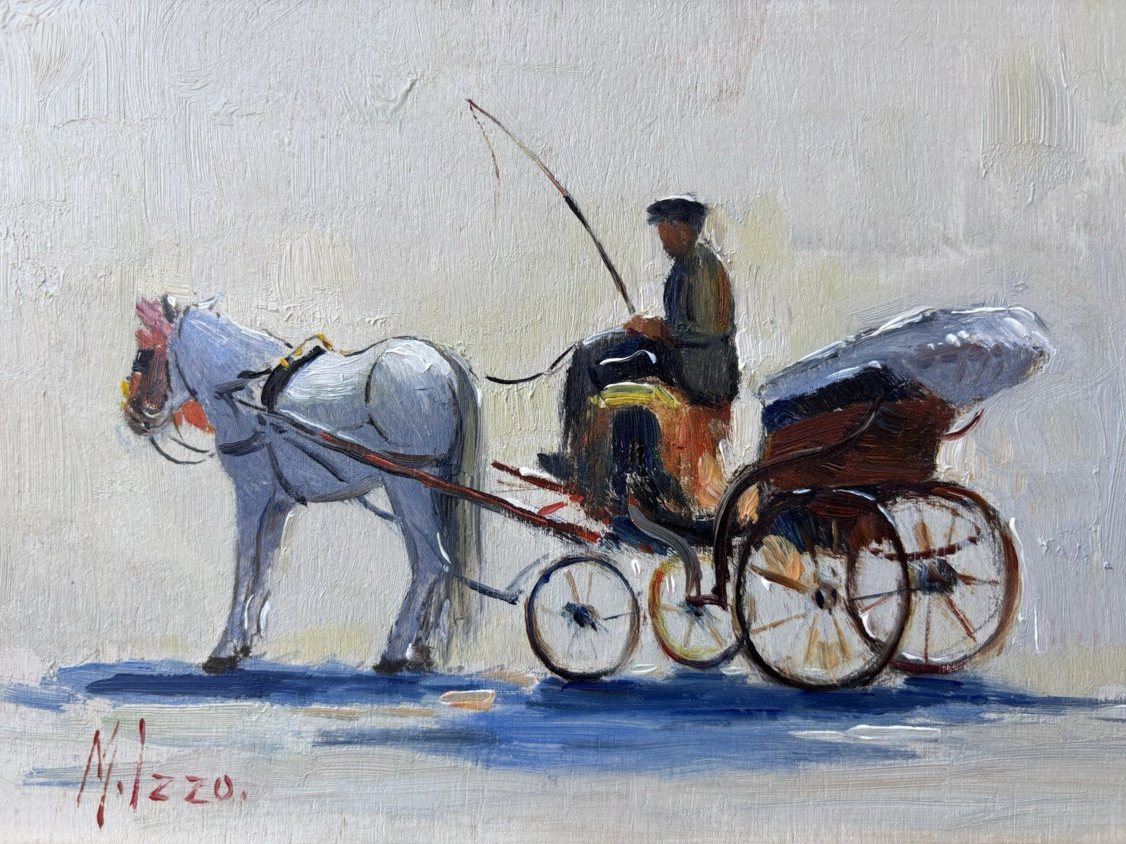 Quadro -La Carrozzella- Maria Izzo dipinto a olio