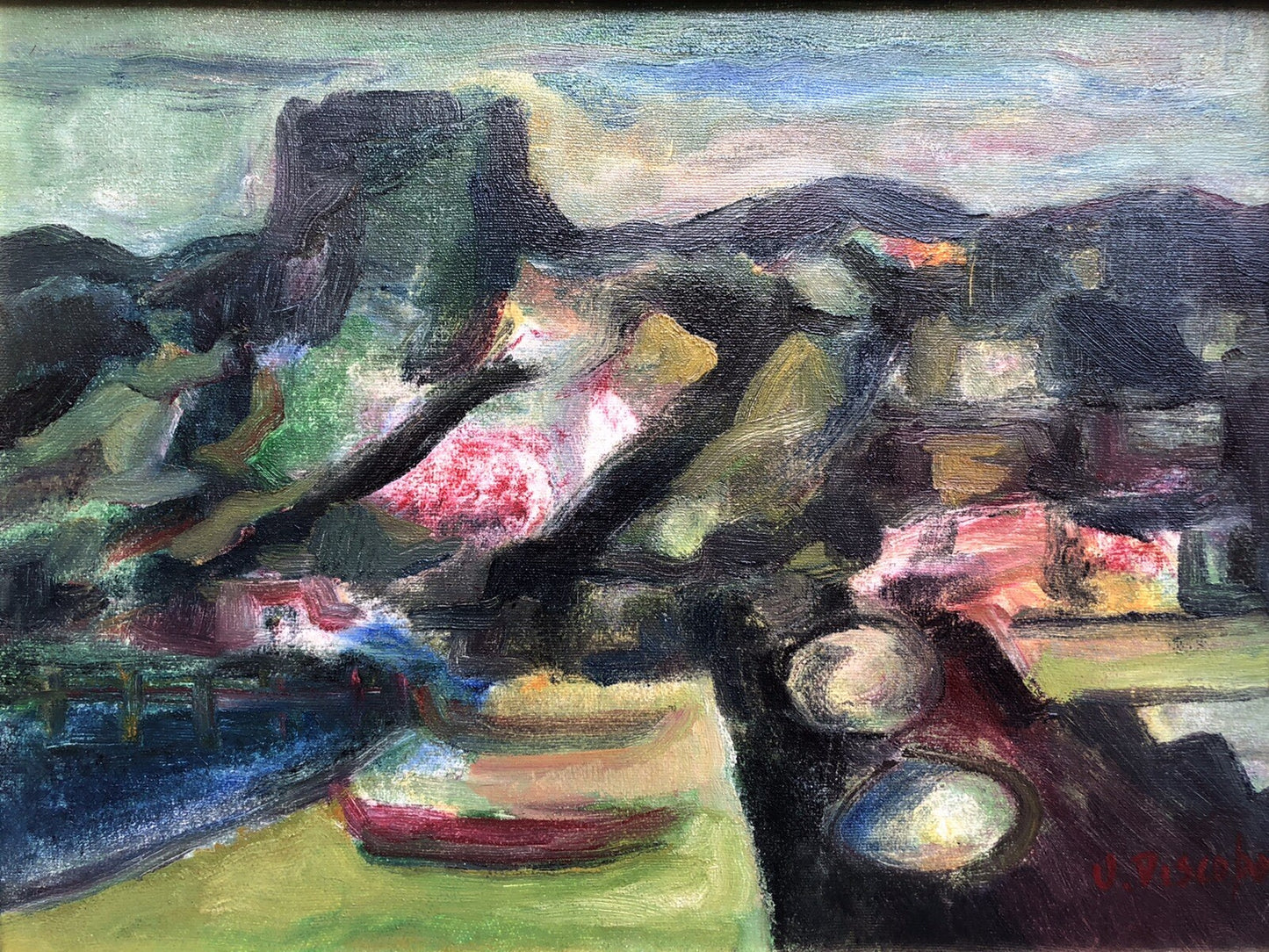 Quadro vintage -Marina- dipinto a olio su tela