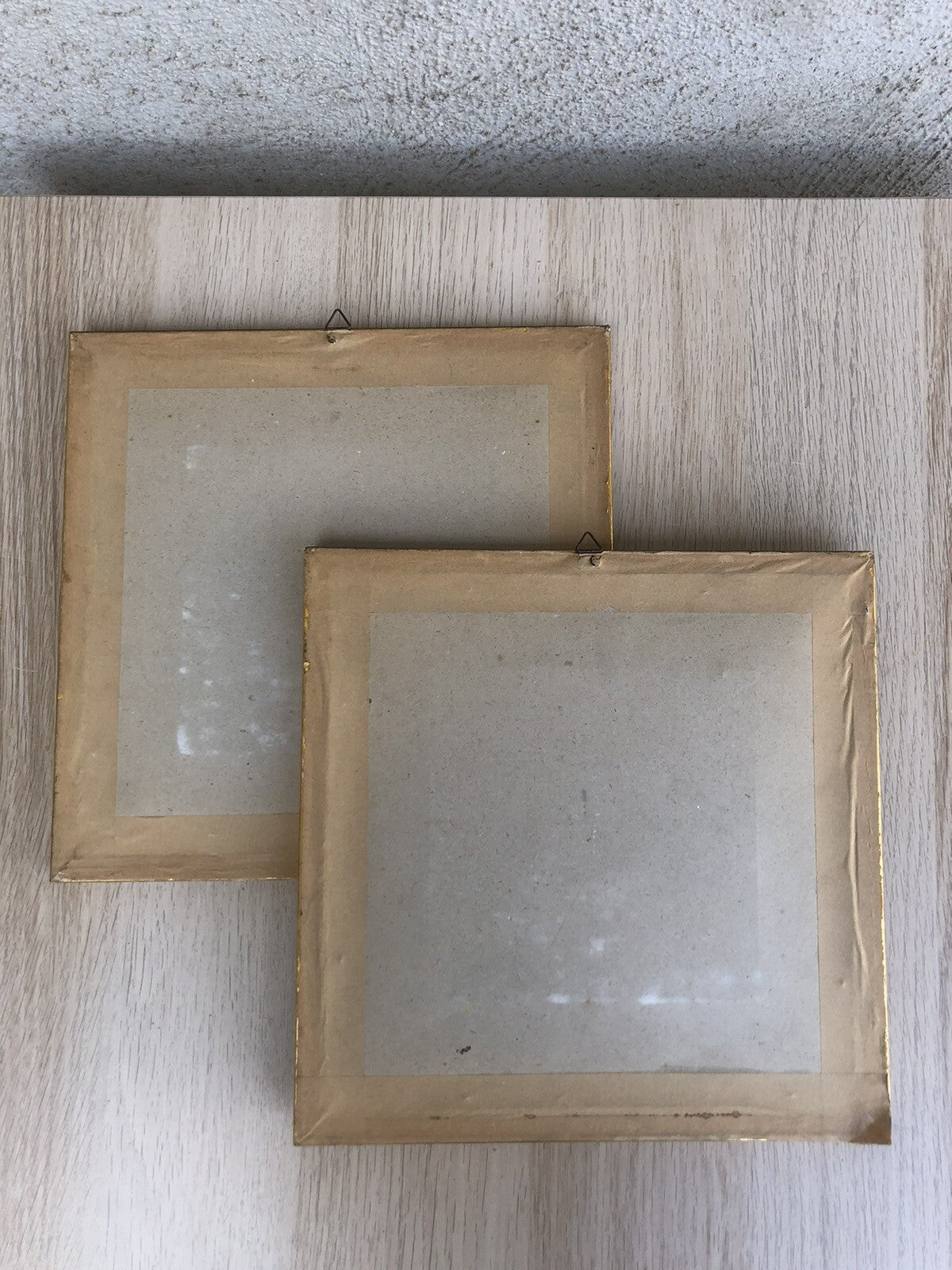 Coppia Di Quadri Vintage Dipinti Su Mattonella
