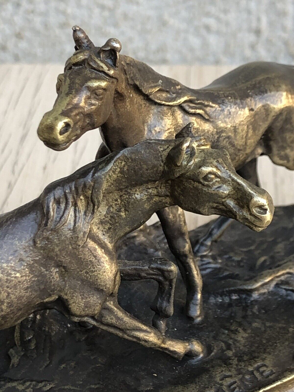 Scultura Vintage Francese -Cavalli- In Bronzo P.J.Méne