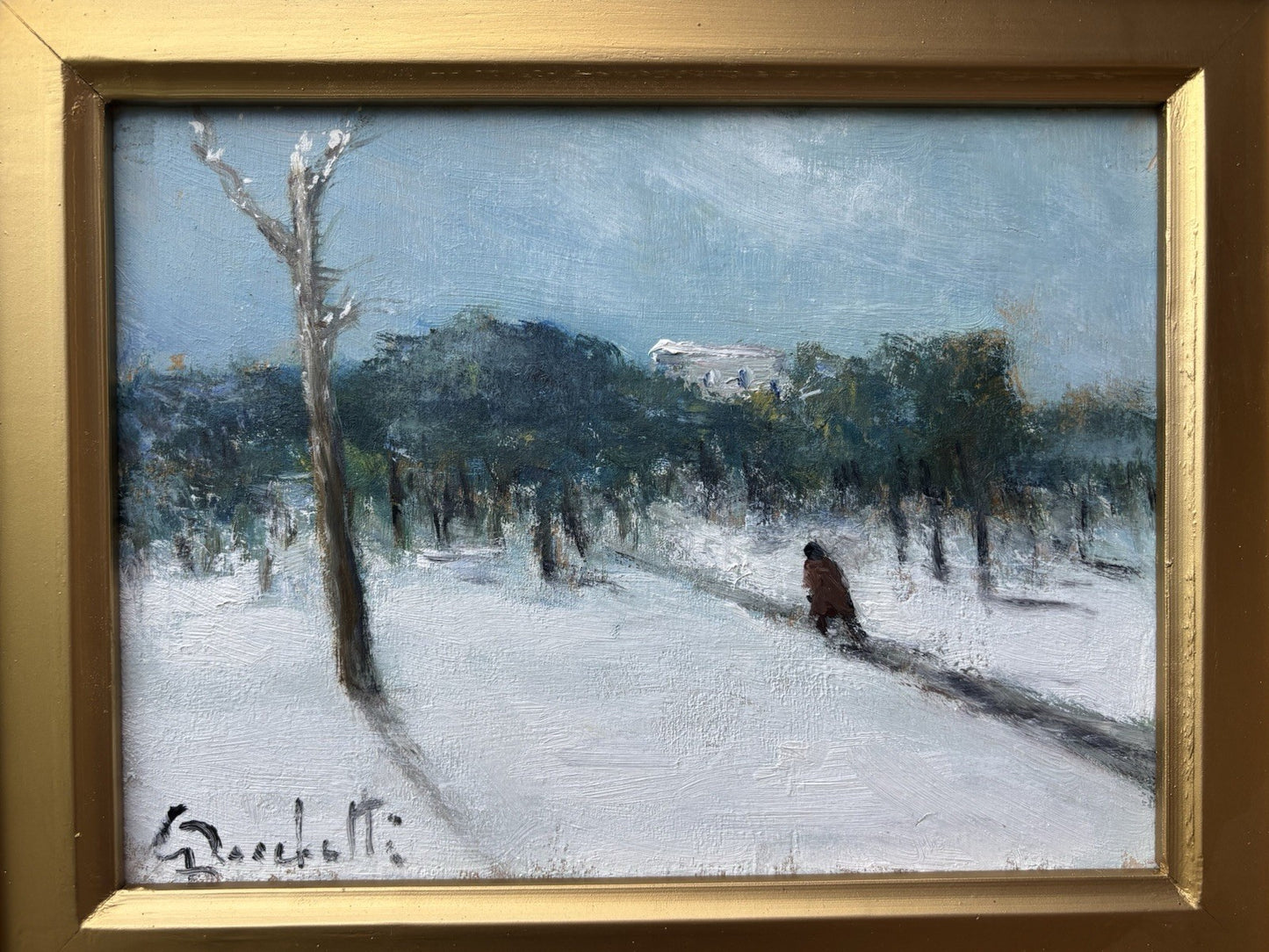 Quadro -Paesaggio Innevato- Gaetano Bocchetti dipinto a olio