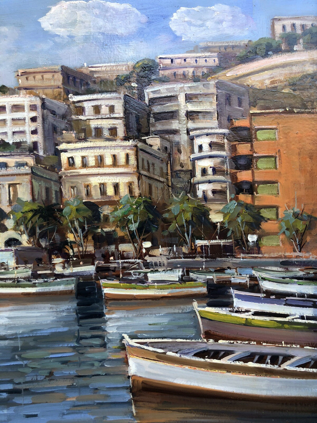 Quadro vintage -Marina Napoli-dipinto a olio