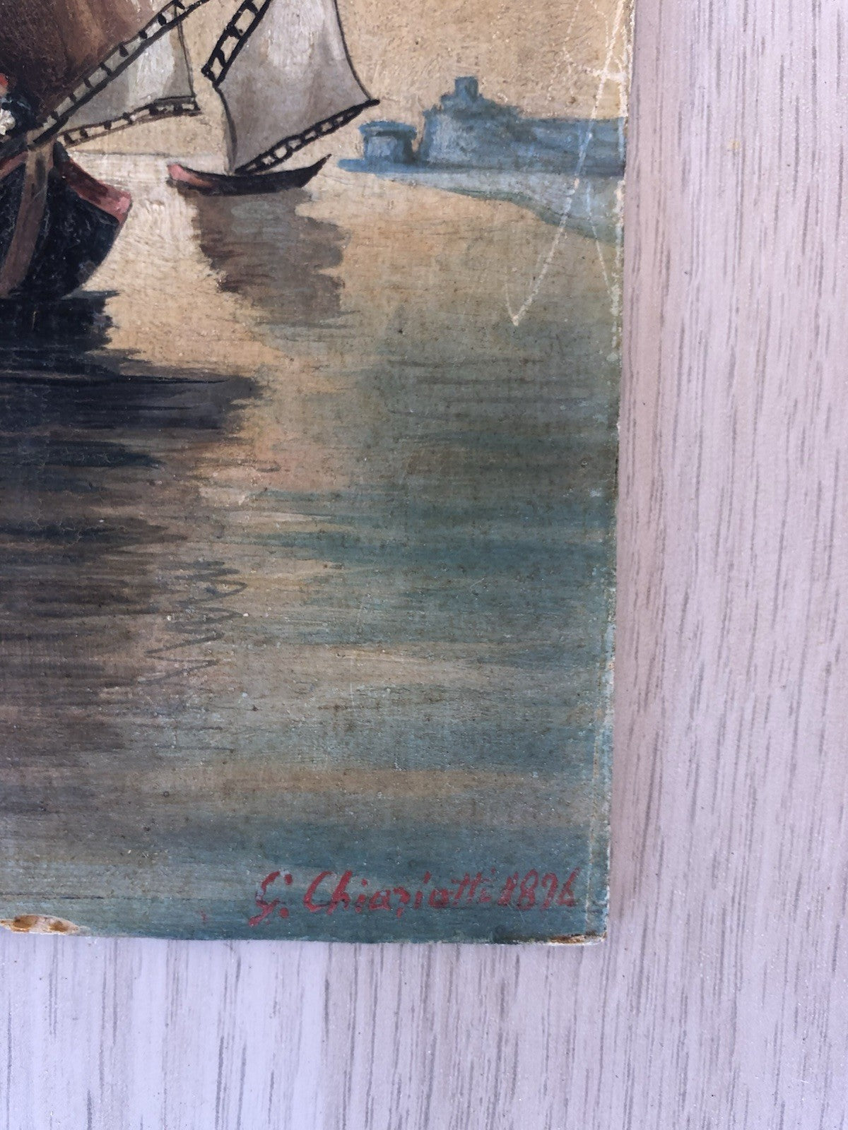 Quadro antico -Marina Di Venezia- dipinto a olio