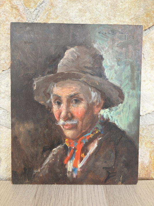 Quadro -Figura- dipinto a olio su tavoletta