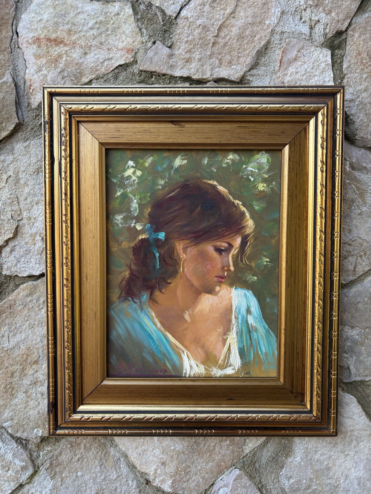 Quadro -Profilo Di Donna- Salvatore Rodriquez dipinto a olio