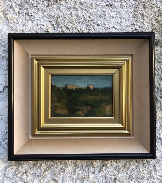 Quadro vintage -Paesaggio- dipinto a olio su tavoletta