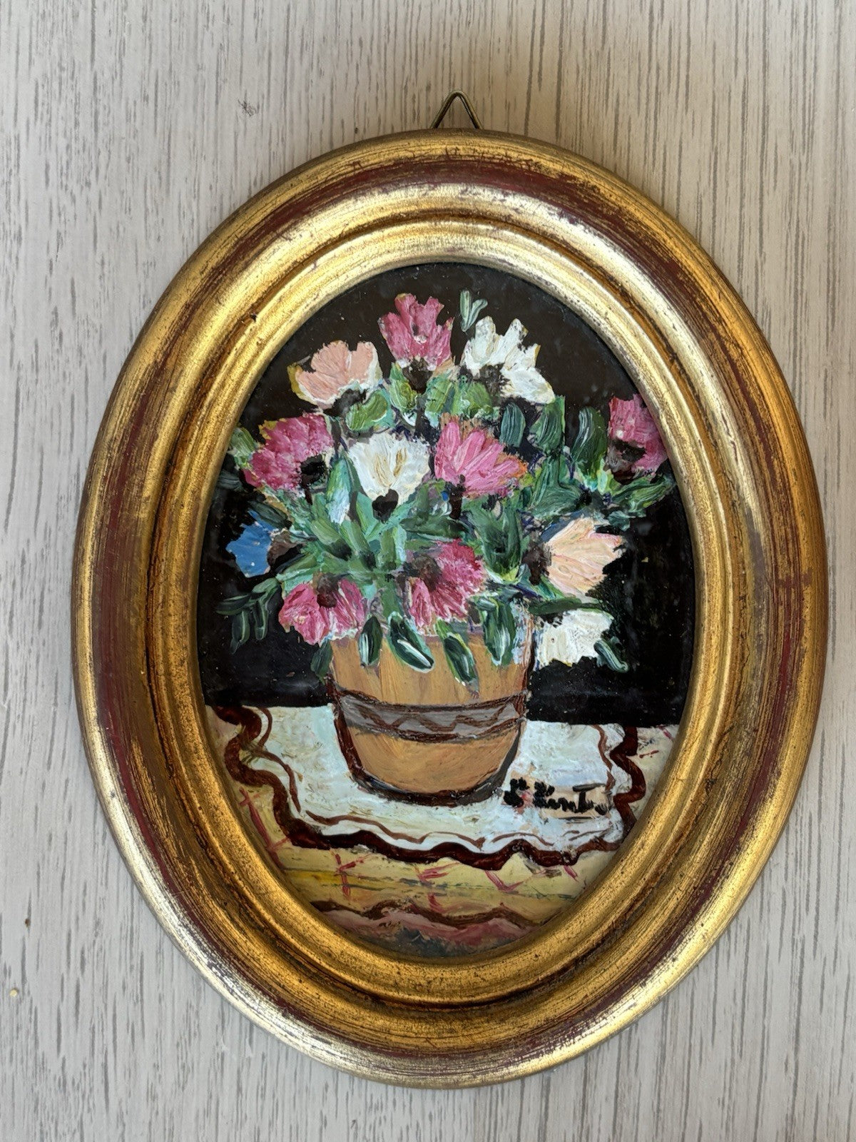 Tris Di Quadri Vintage Dipinti A Olio