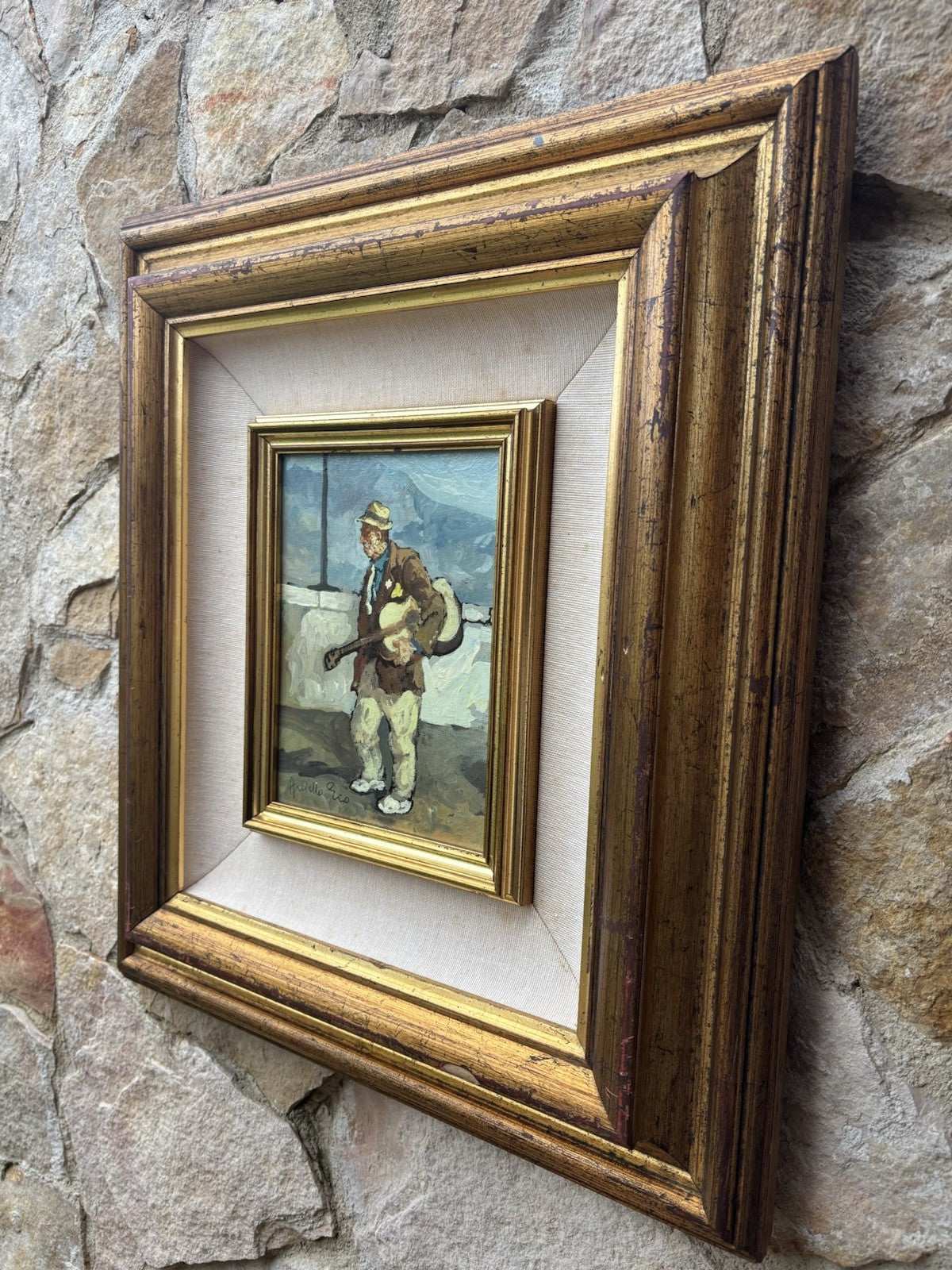 Quadro -Posteggiatore Napoletano- Aniello Eco dipinto a olio