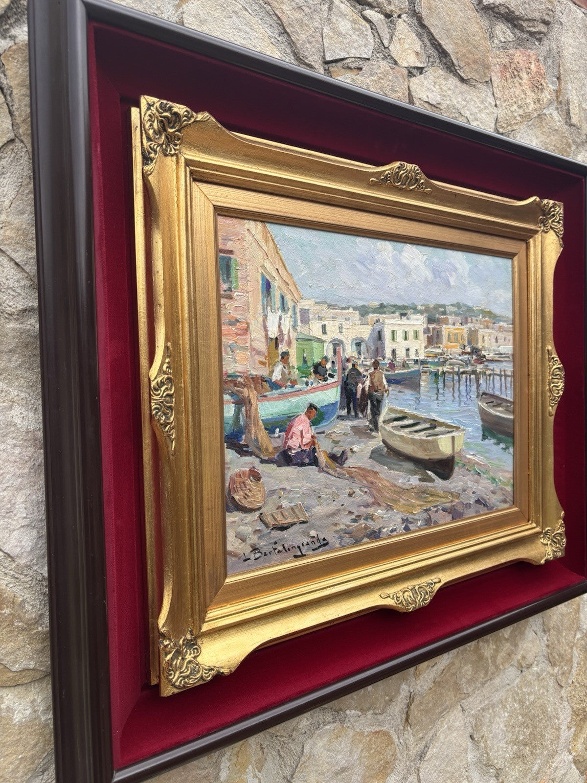 Quadro -Al Porto- Luigi Bertolingrande- dipinto a olio