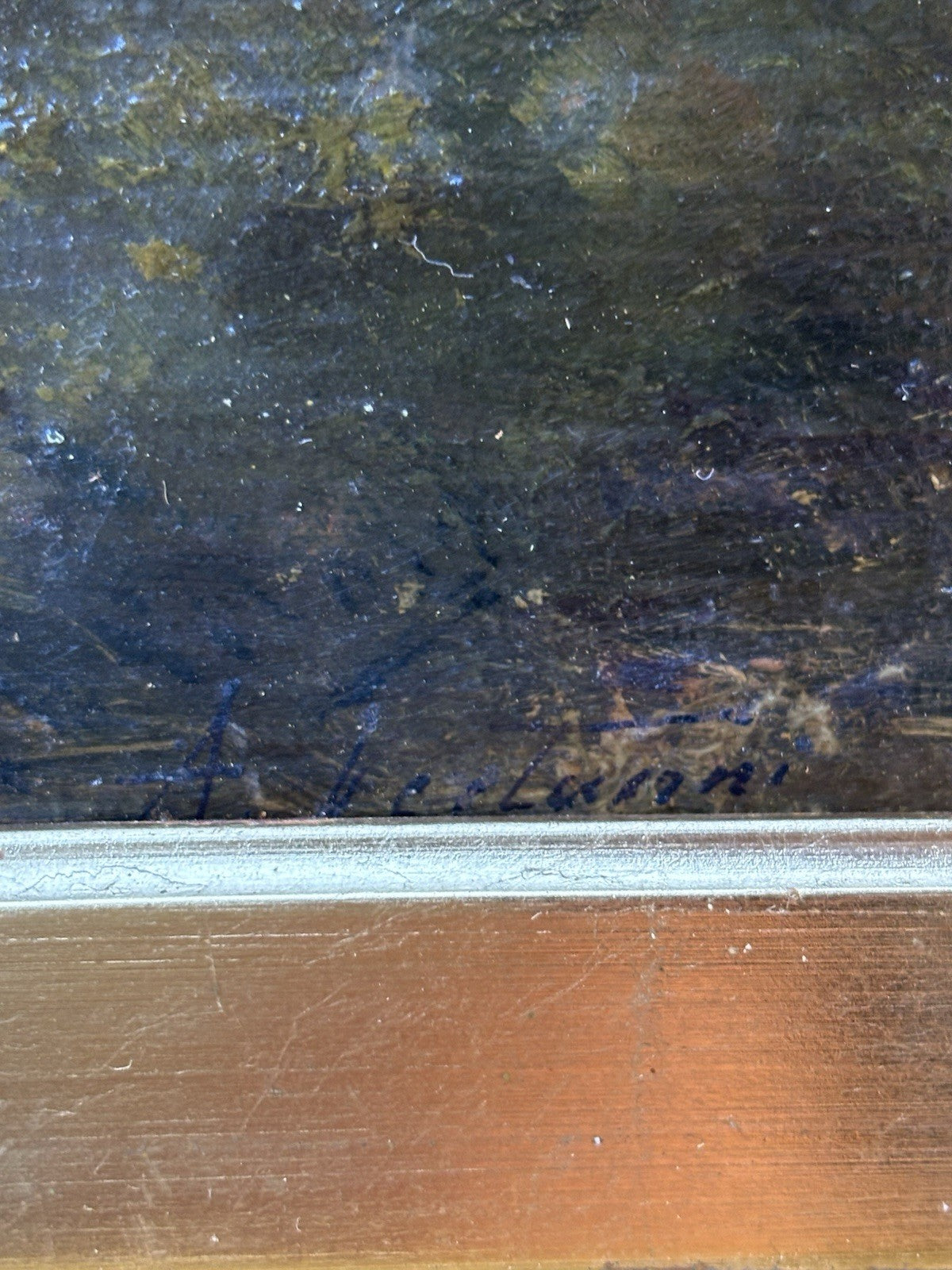 Quadro Antico -Paesaggio Con Gregge- Achille Vertunni- Dipinto A Olio