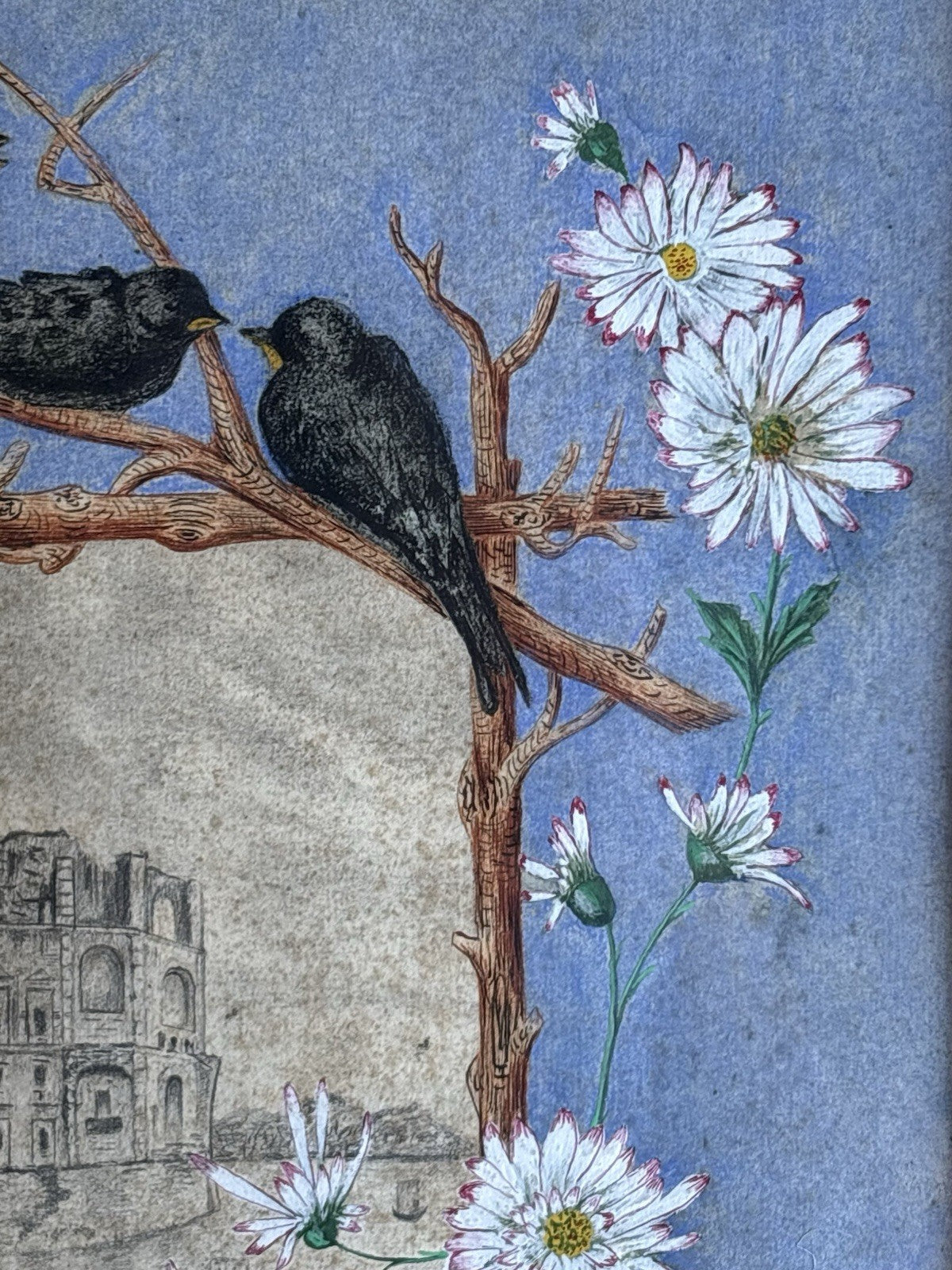 Quadro antico -Palazzo Donn’Anna- realizzato a tecnica mista