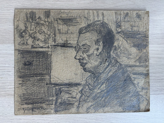 Quadro -Figura Di Uomo- Guido Casciaro disegno a matita su cartoncino