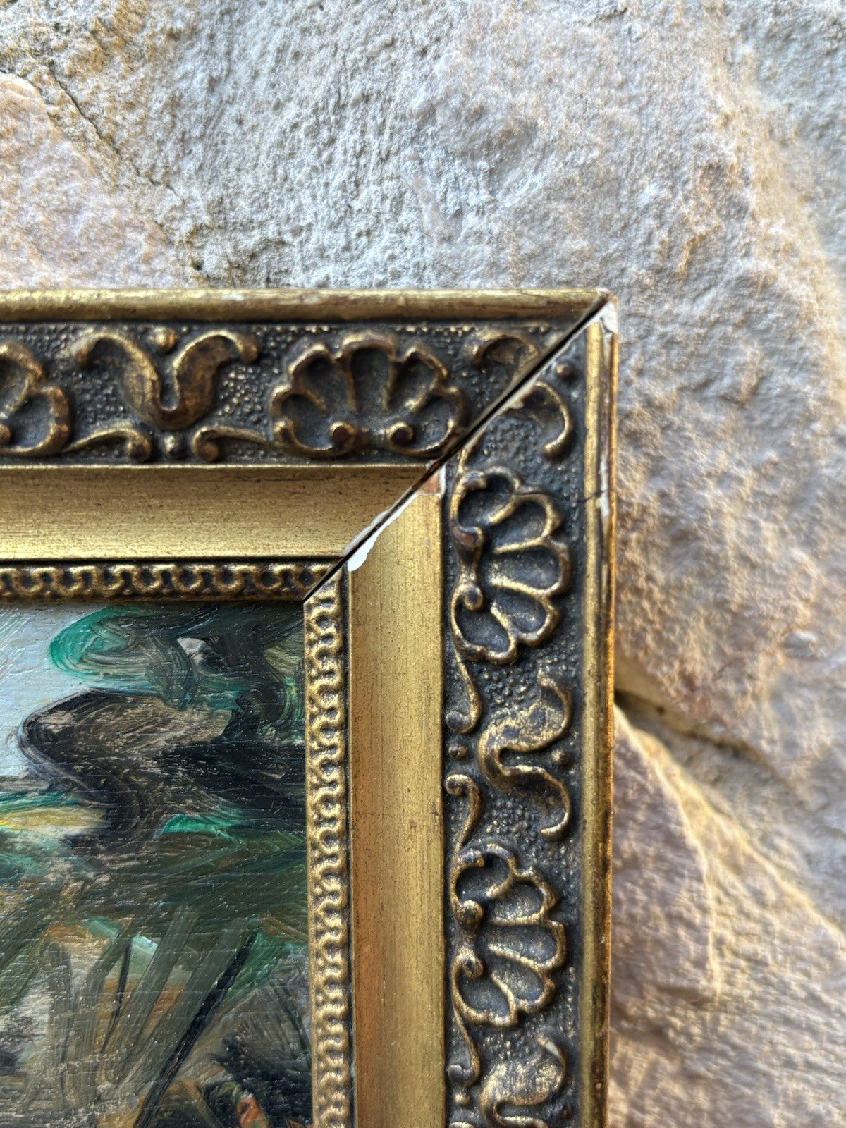 Quadro -Paesaggio Con Figure- Francesco Di Marino dipinto a olio su tavoletta