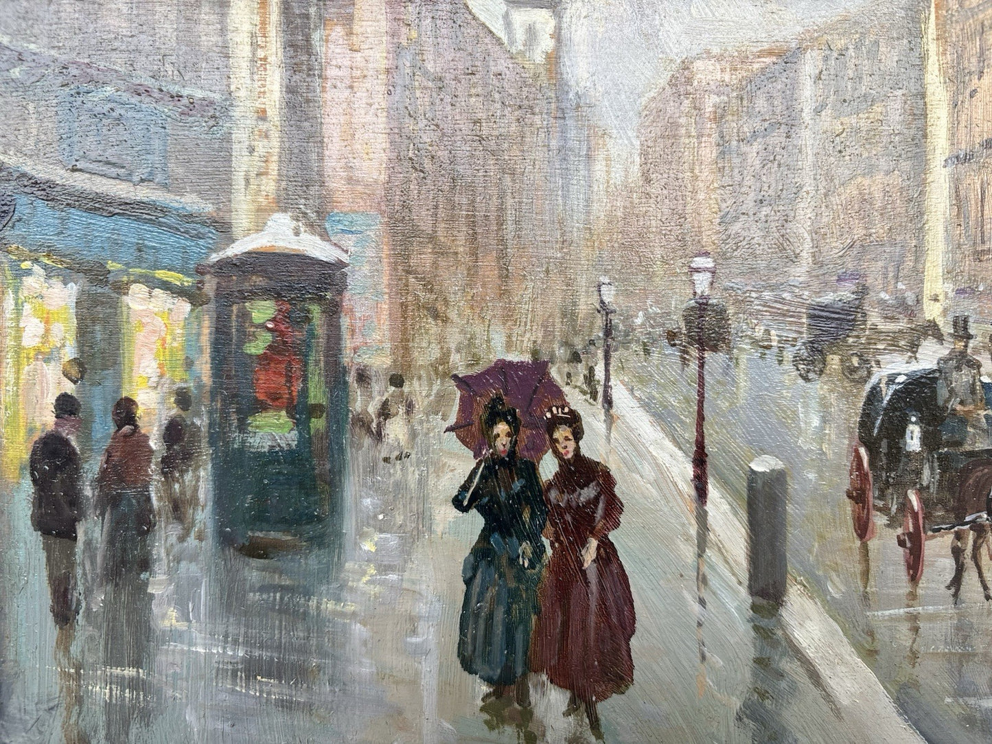 Quadro -Strada Di Città- Giuseppe Scognamiglio- dipinto a olio