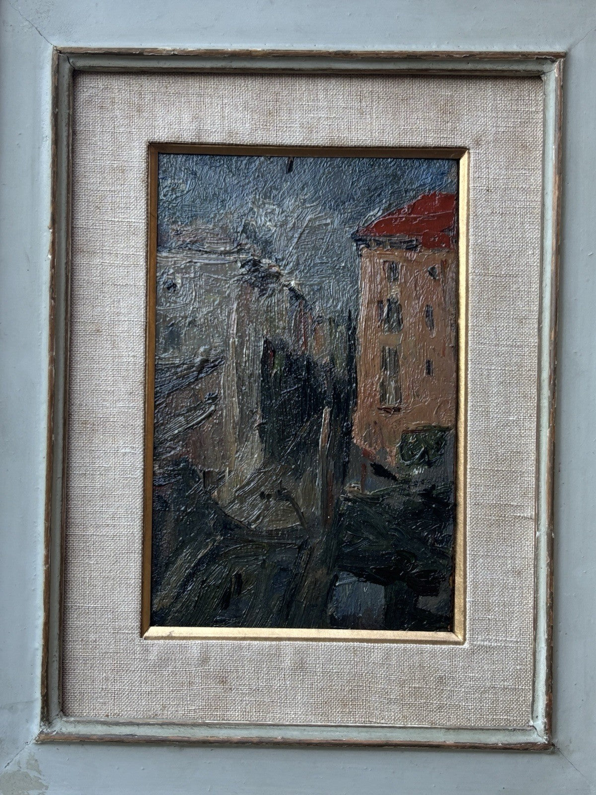 Quadro -Strada Con Palazzi- Carlo Striccoli dipinto a olio