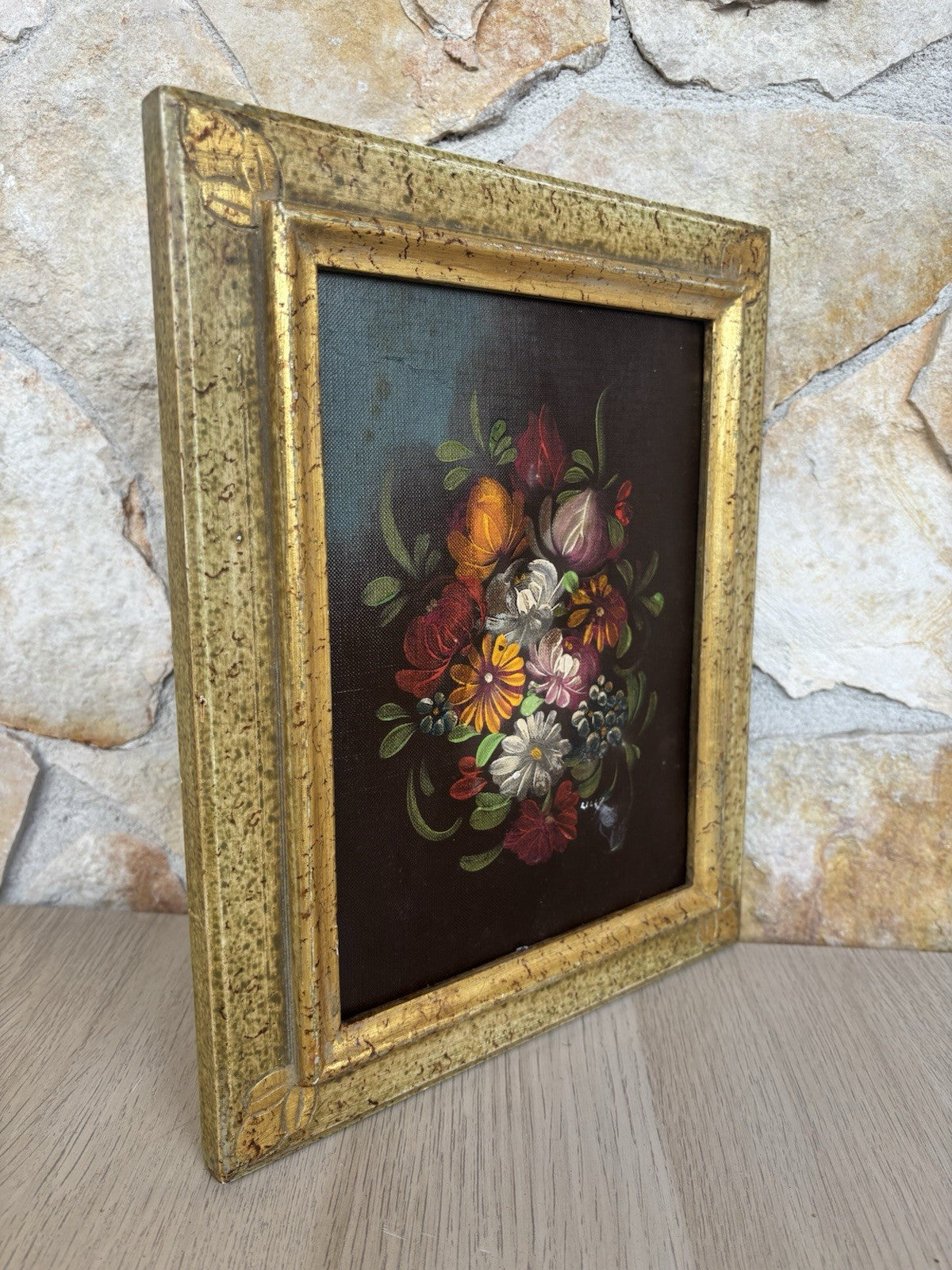 Quadro vintage -Fiori- dipinto a olio