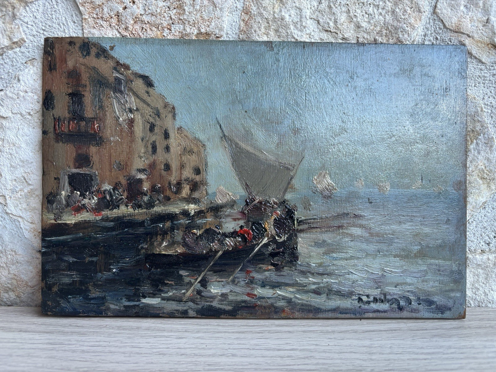 Quadro -Marina- Francesco Di Marino dipinto a olio su tavoletta