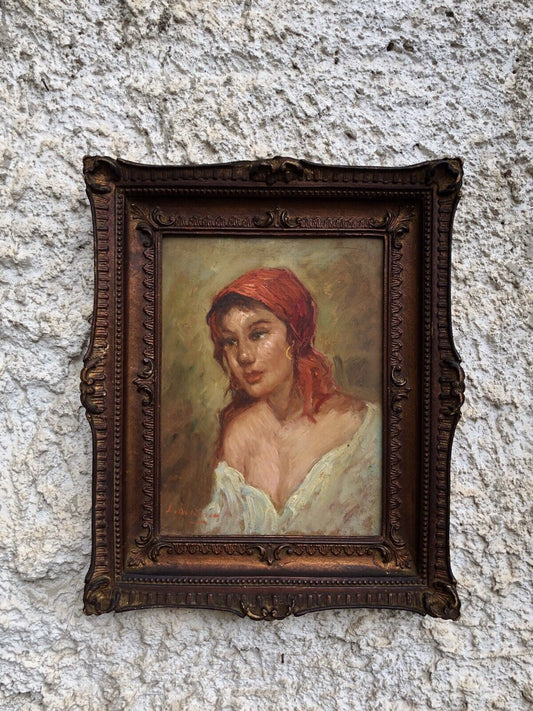Quadro vintage -Figura Donna- dipinto a olio