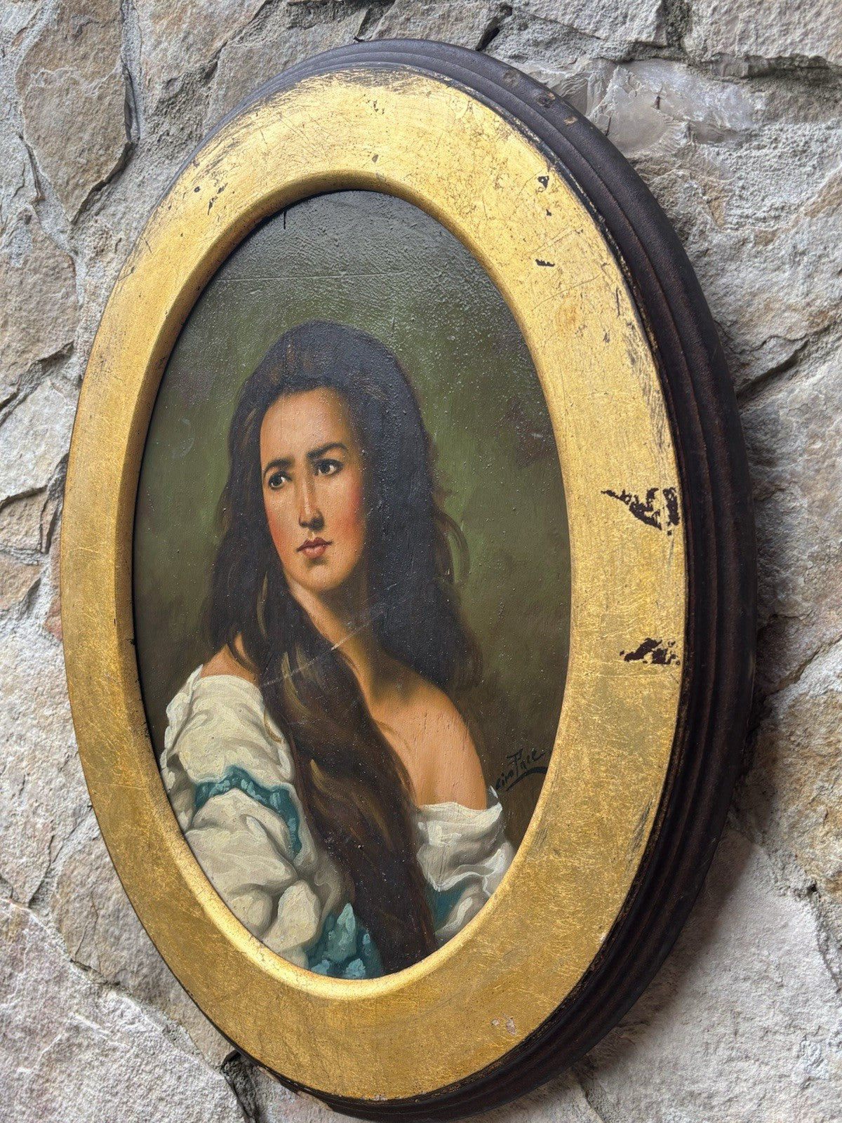 Quadro ovale -Figura Di Donna- Ciro Pace dipinto a olio