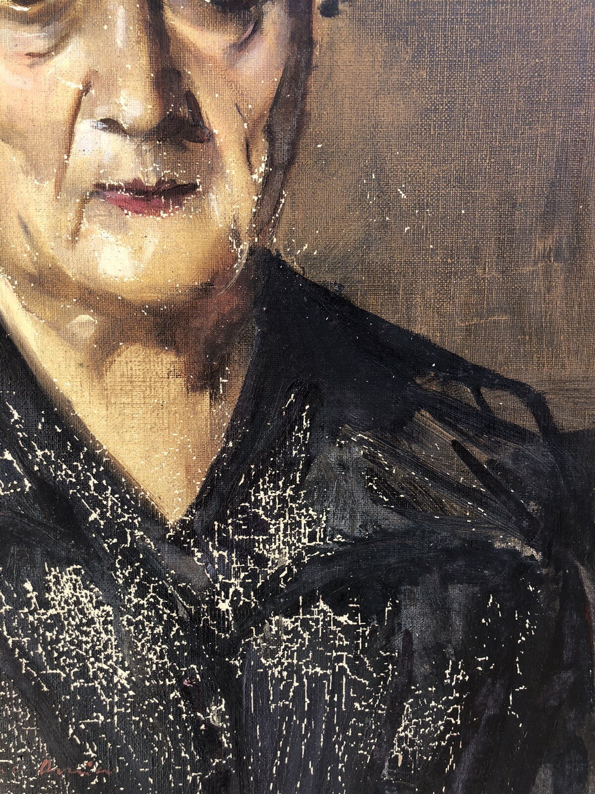 Quadro antico -Ritratto-dipinto a olio su tela
