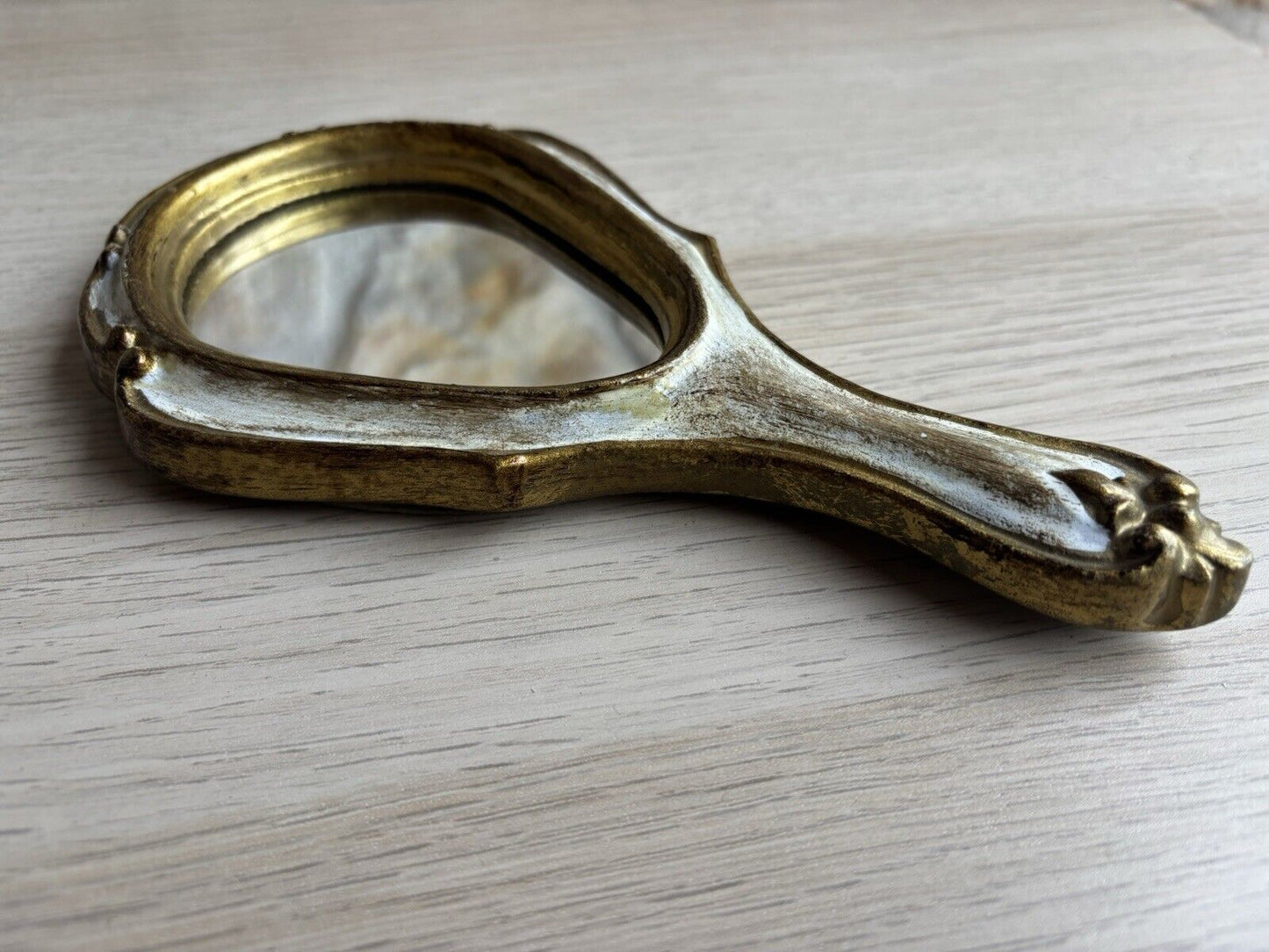 Specchio Da Tavolino Vintage In Legno Fiorentino