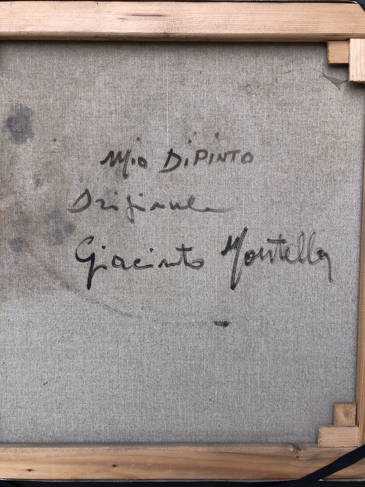 Quadro vintage Giacinto Montella dipinto a olio su tela