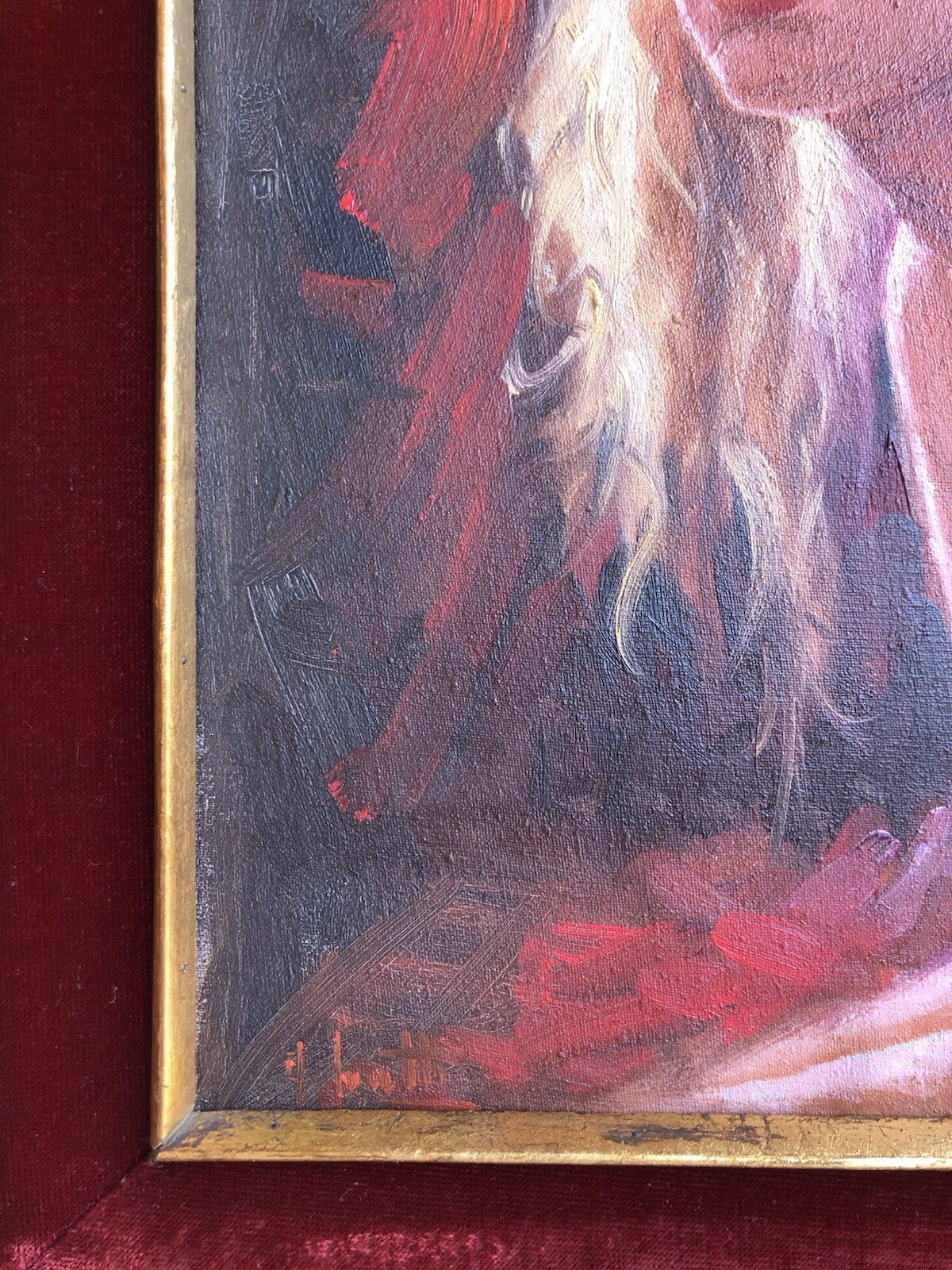 Quadro -Figura Di Donna- dipinto a olio su tela