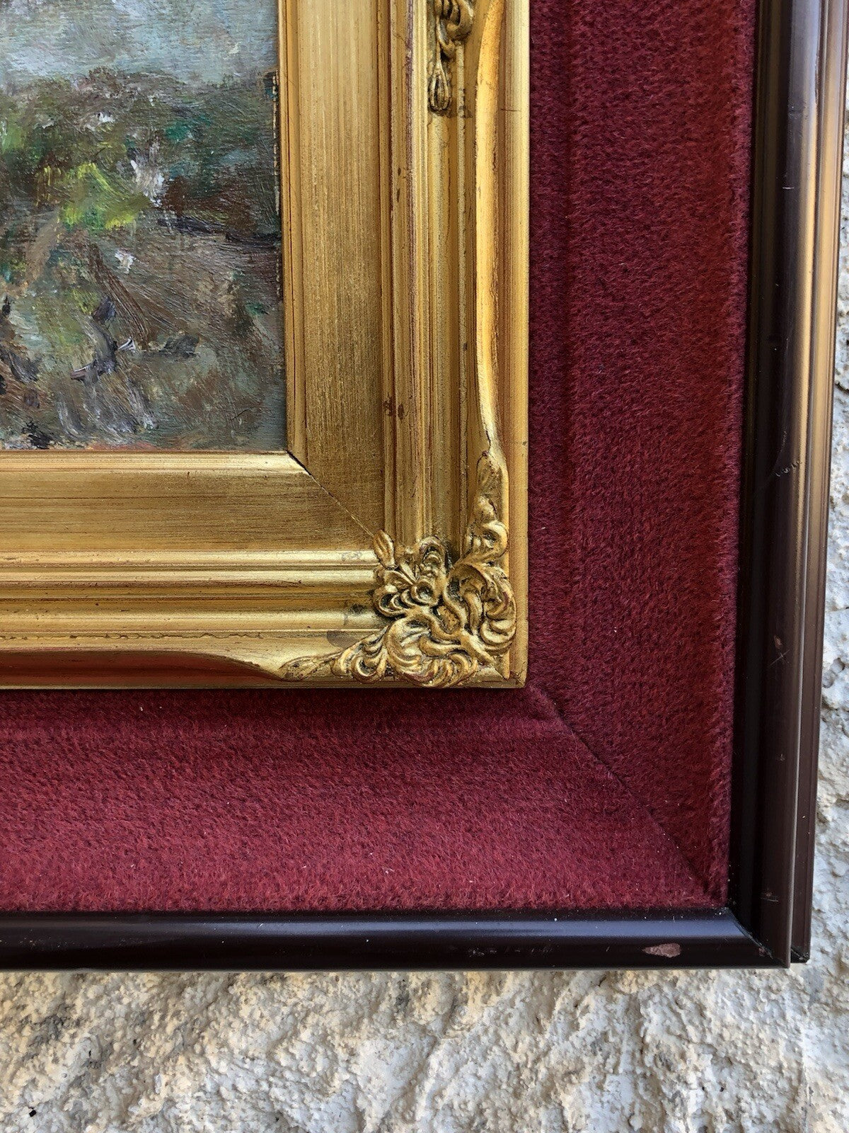 Quadro vintage -Ulivi- dipinto a olio su tavoletta