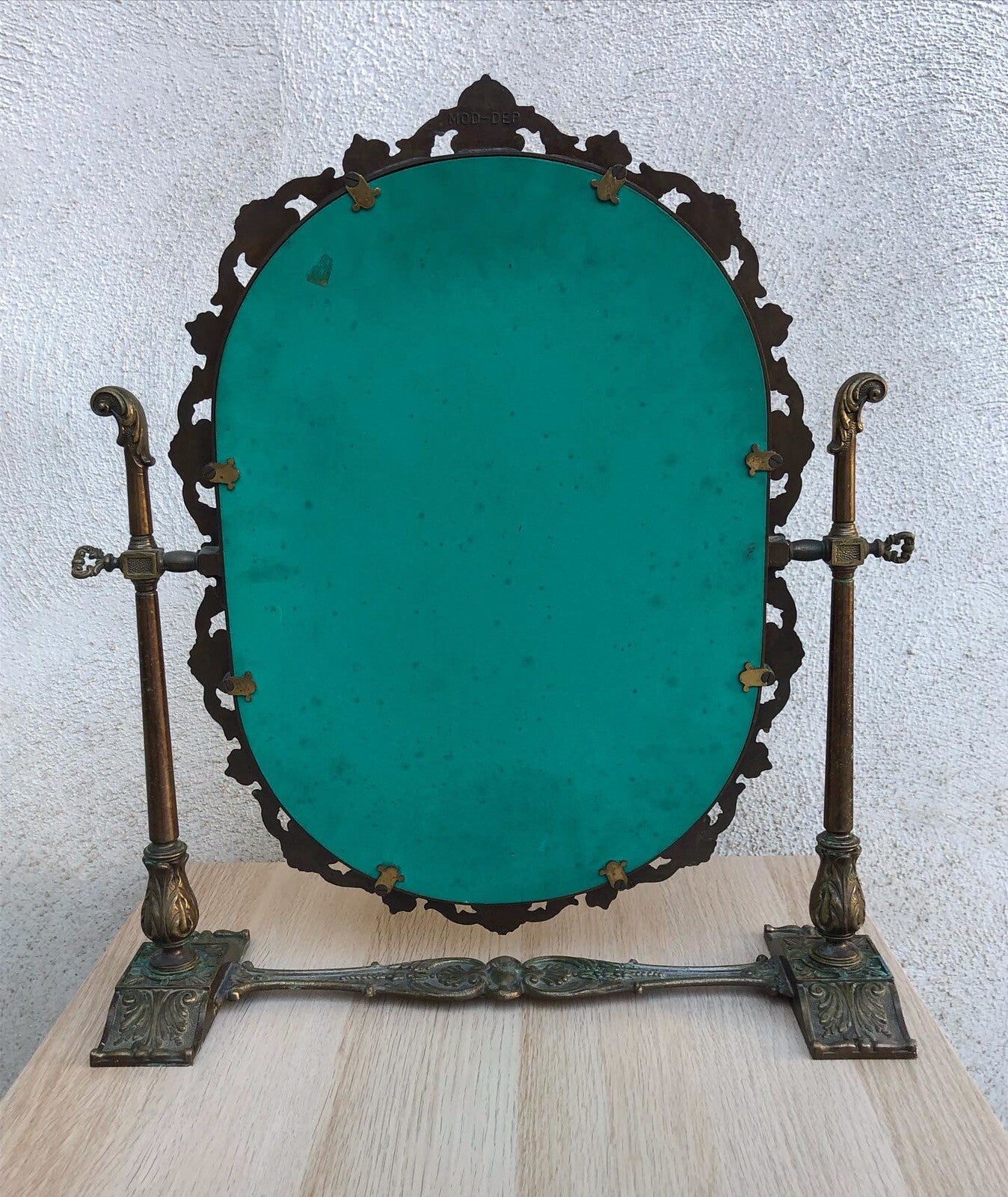 Grande specchio da tavolo- toeletta vintage in ottone