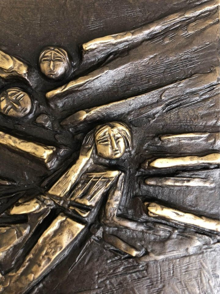 Scultura altorilievo in bronzo- Mario Pinton “Il Volo”