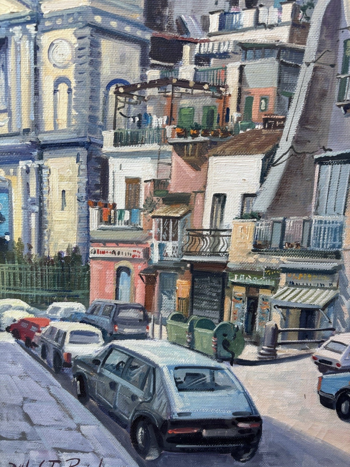 Quadro -Napoli, Montesanto- dipinto a olio su tela