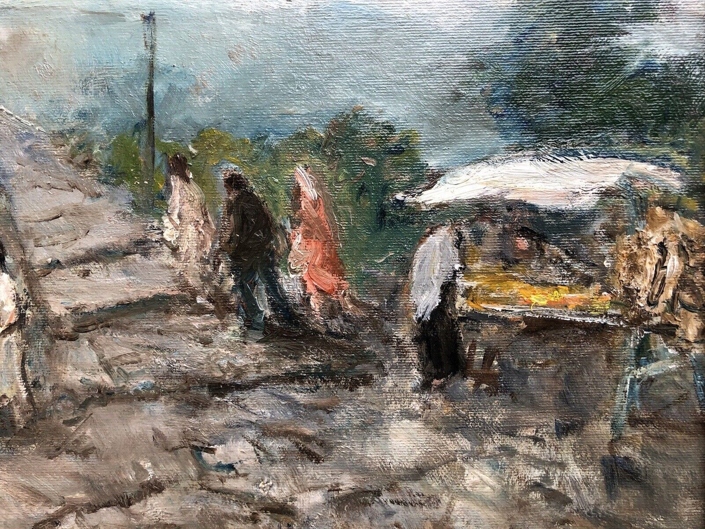 Quadro -Paesaggio Con Figure- Gaetano Bocchetti dipinto a olio su tela