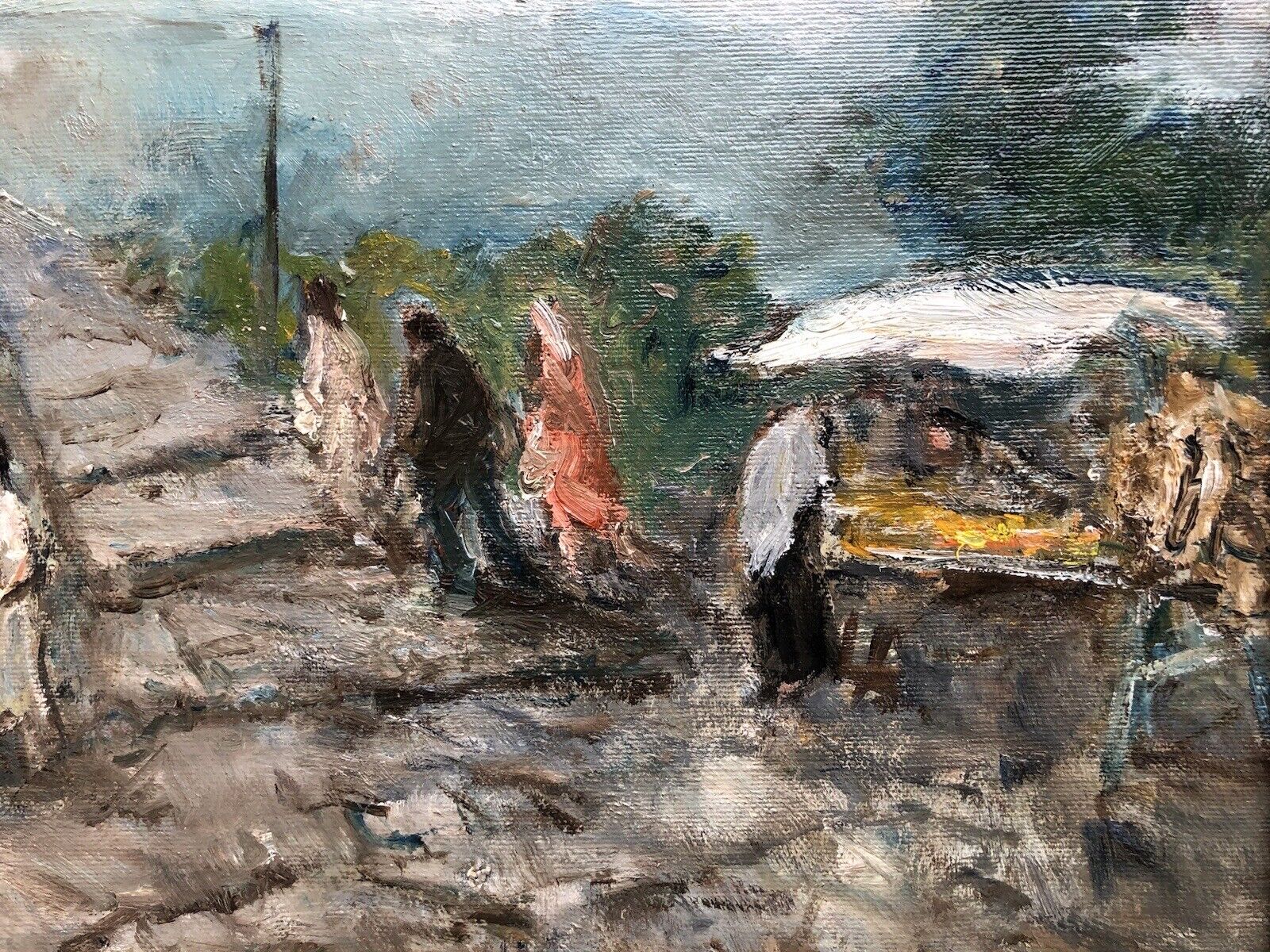 Quadro -Paesaggio Con Figure- Gaetano Bocchetti dipinto a olio su tela