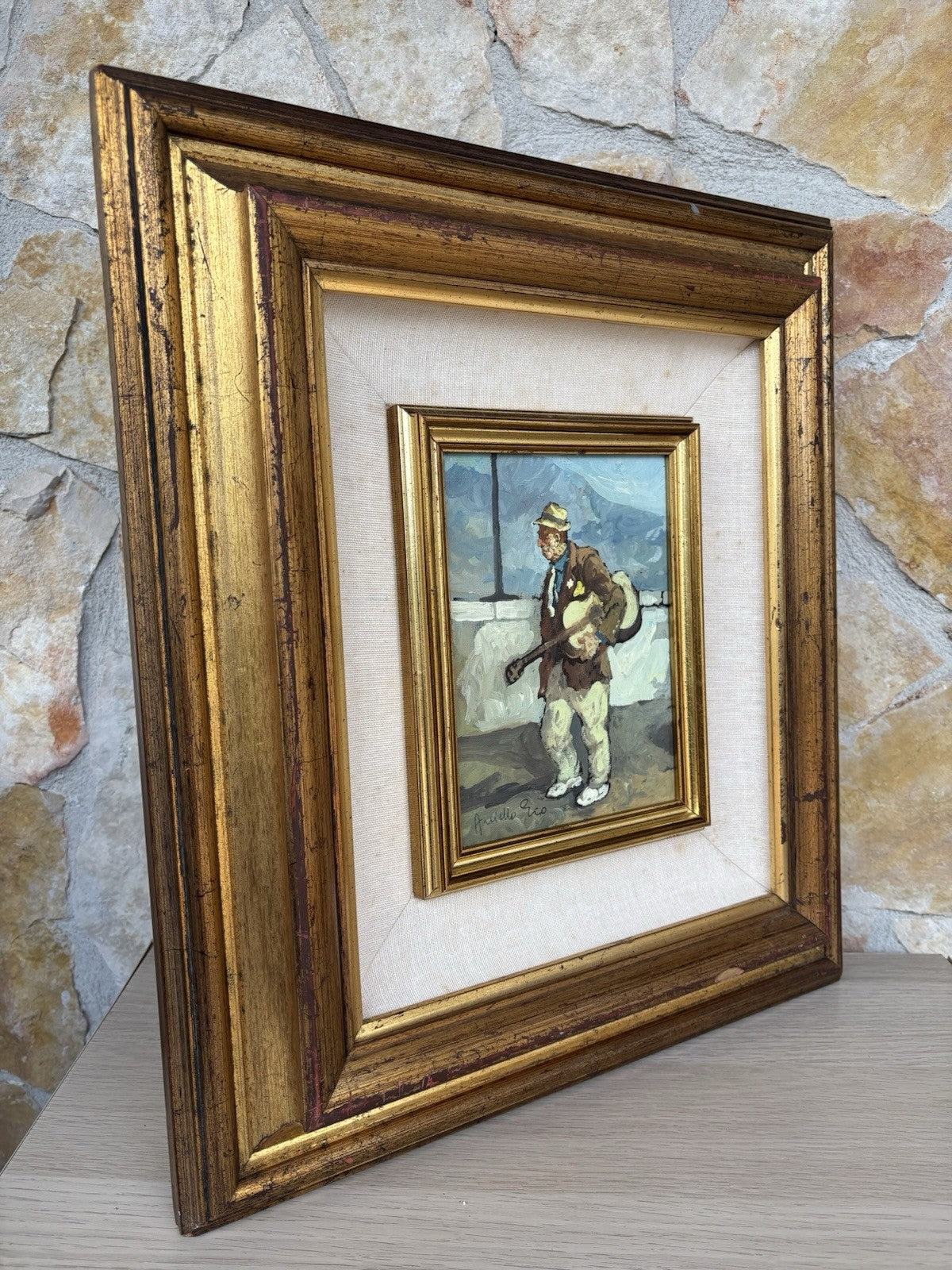 Quadro -Posteggiatore Napoletano- Aniello Eco dipinto a olio