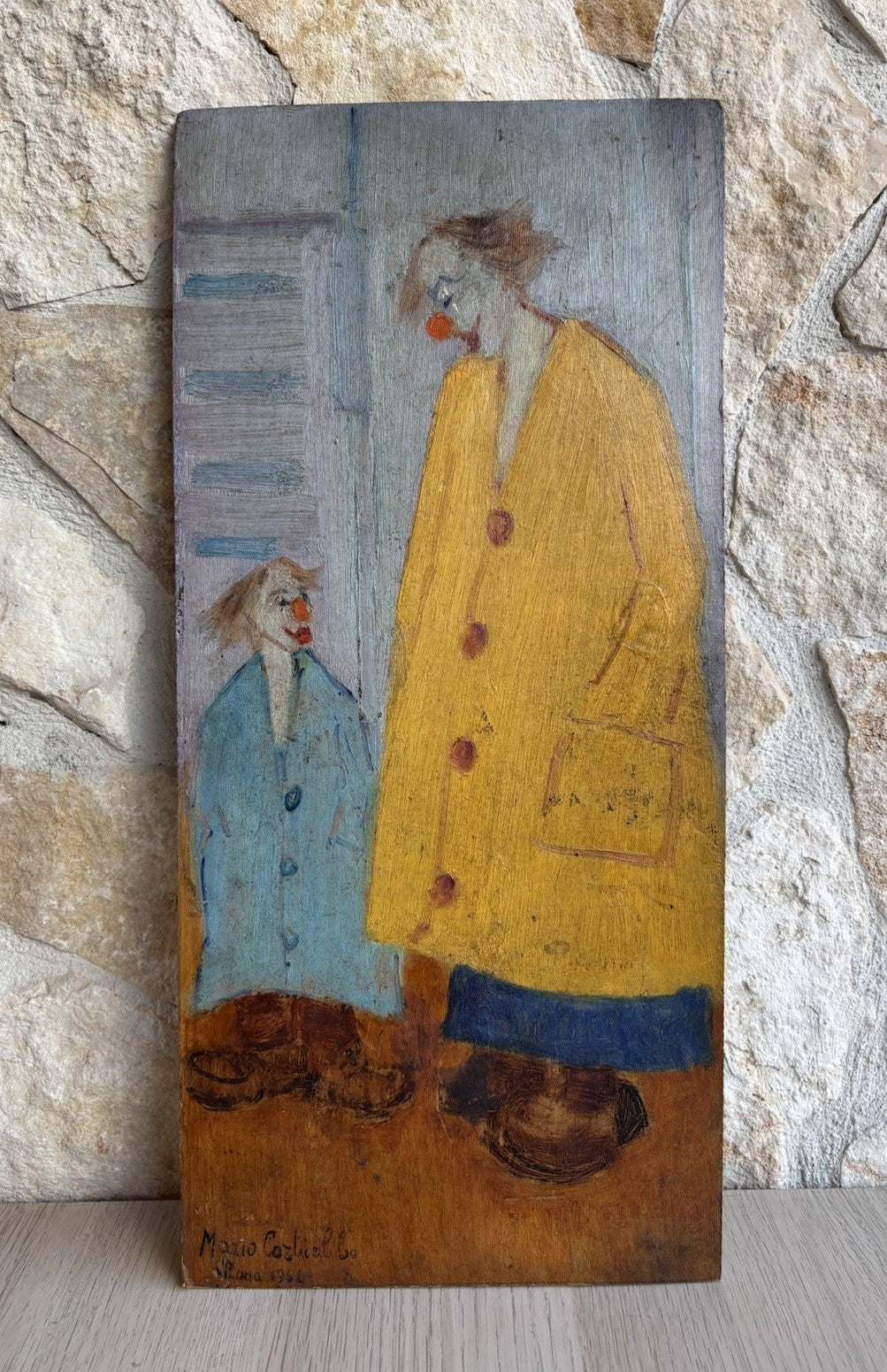 Quadro -Pagliacci- Mario Cortiello dipinto a olio