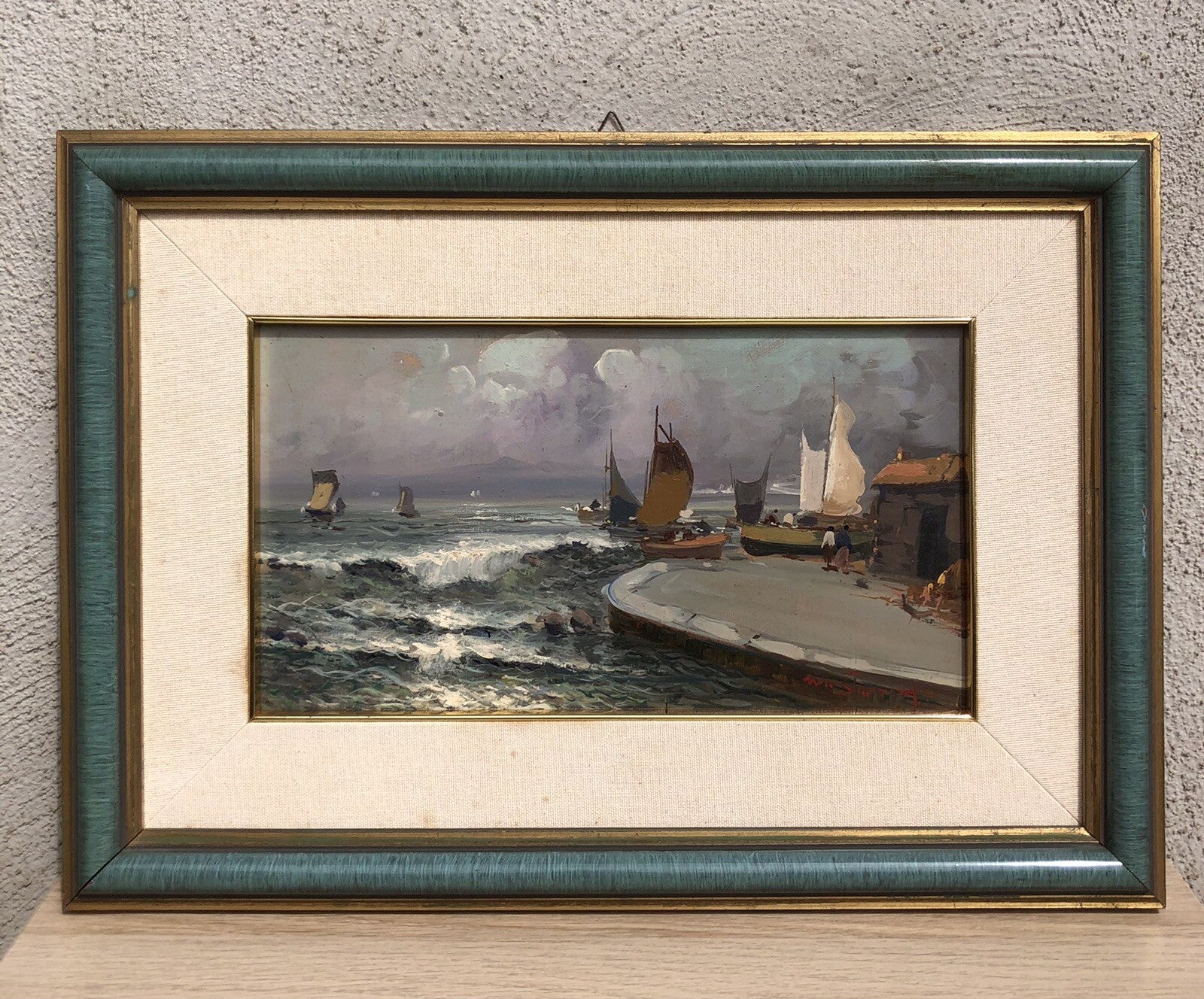 Quadro vintage -Marina- dipinto a olio su tavola