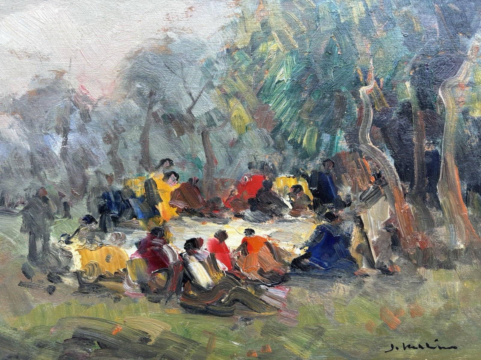 Quadro -Gruppo Di Persone- Francesco Di Marino Dipinto a olio