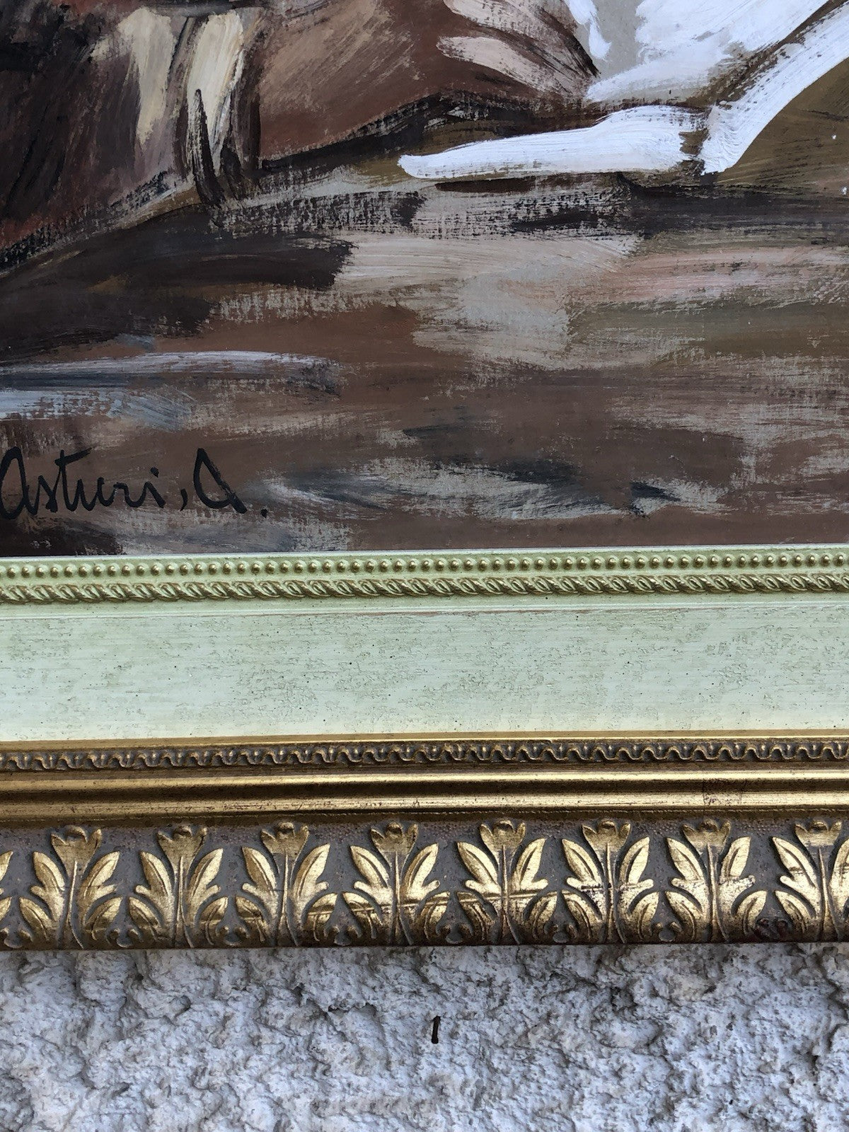 Quadro -Giovane Lettrice- Antonio Asturi tecnica mista su cartoncino
