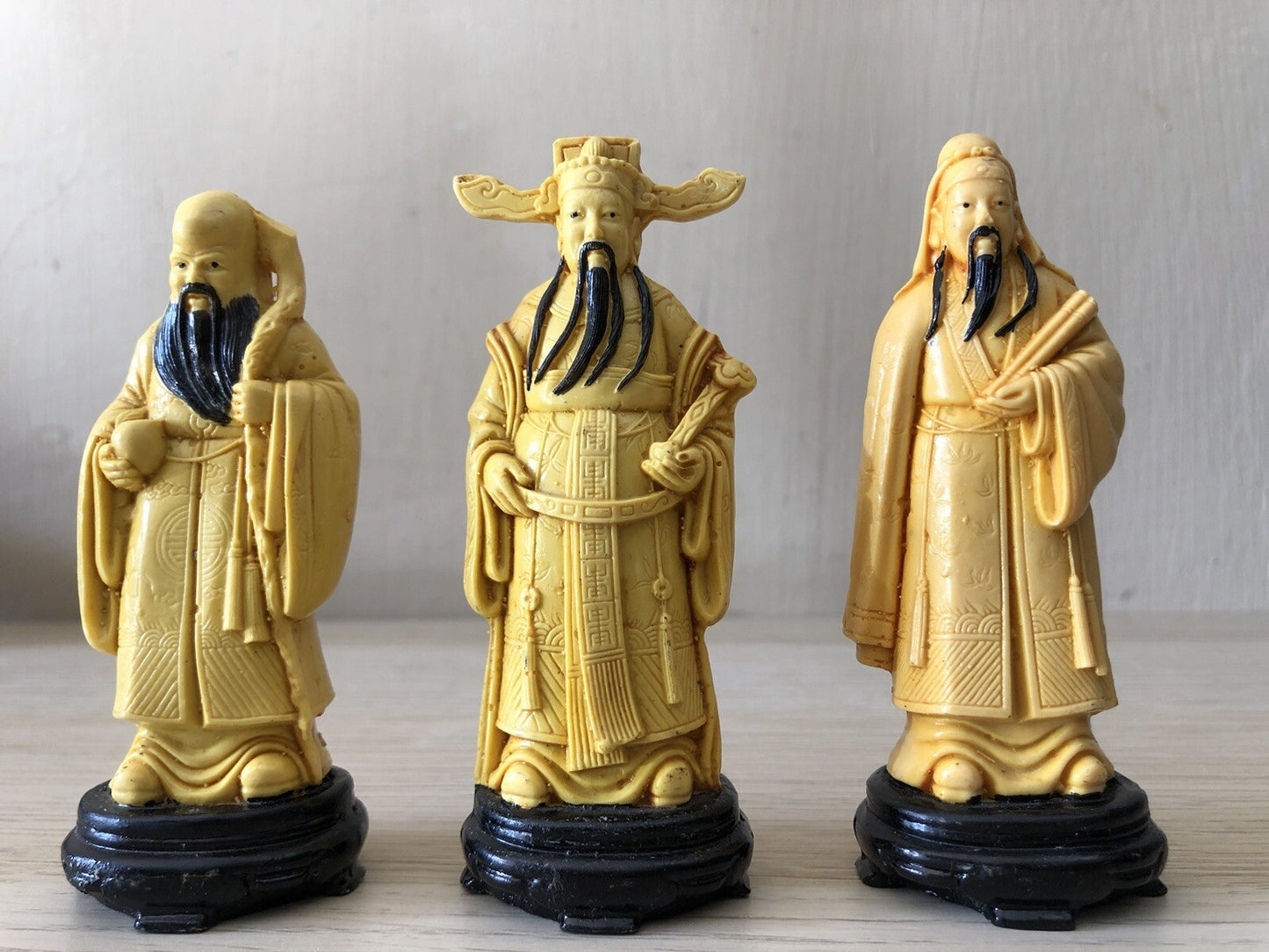 Tris Sculture In Resina Asiatiche Cinesi