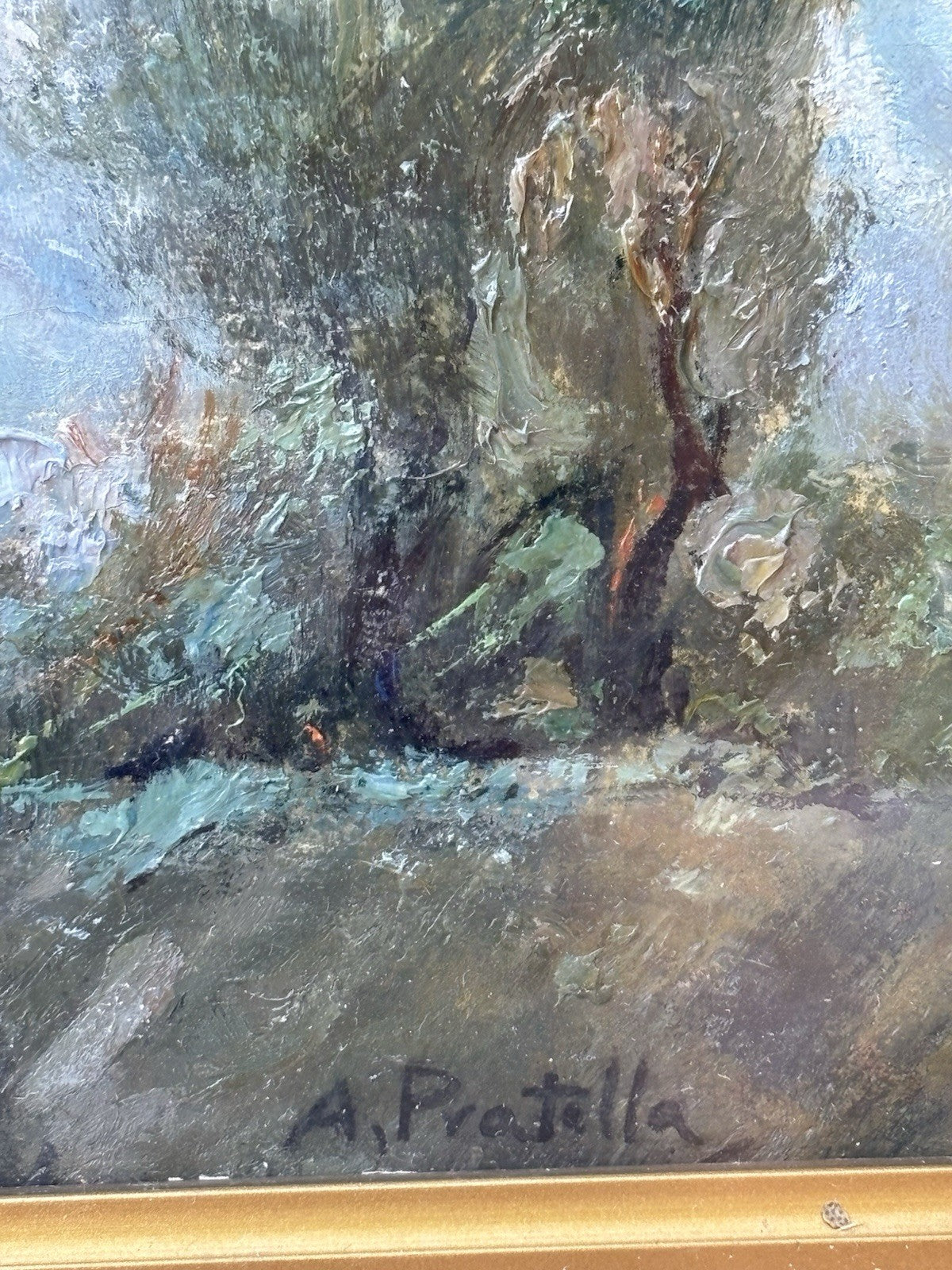 Quadro antico -Paesaggio Con Alberi- Attilio Pratella dipinto a olio