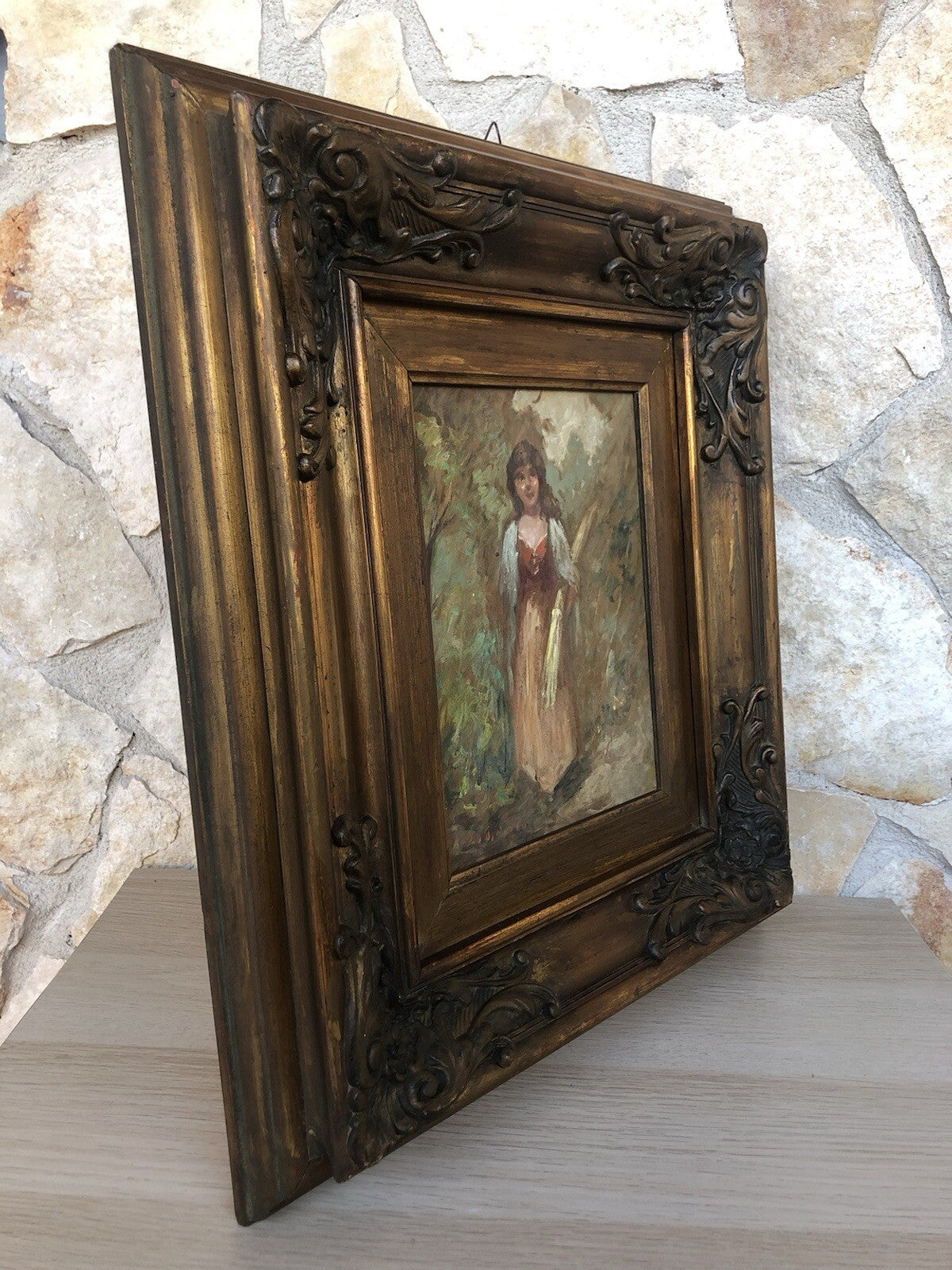 Quadro vintage -Contadina- dipinto a olio