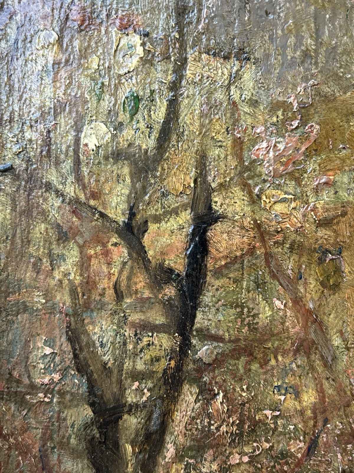 Quadro antico -Paesaggio- Gennaro Villani dipinto a olio su tavoletta