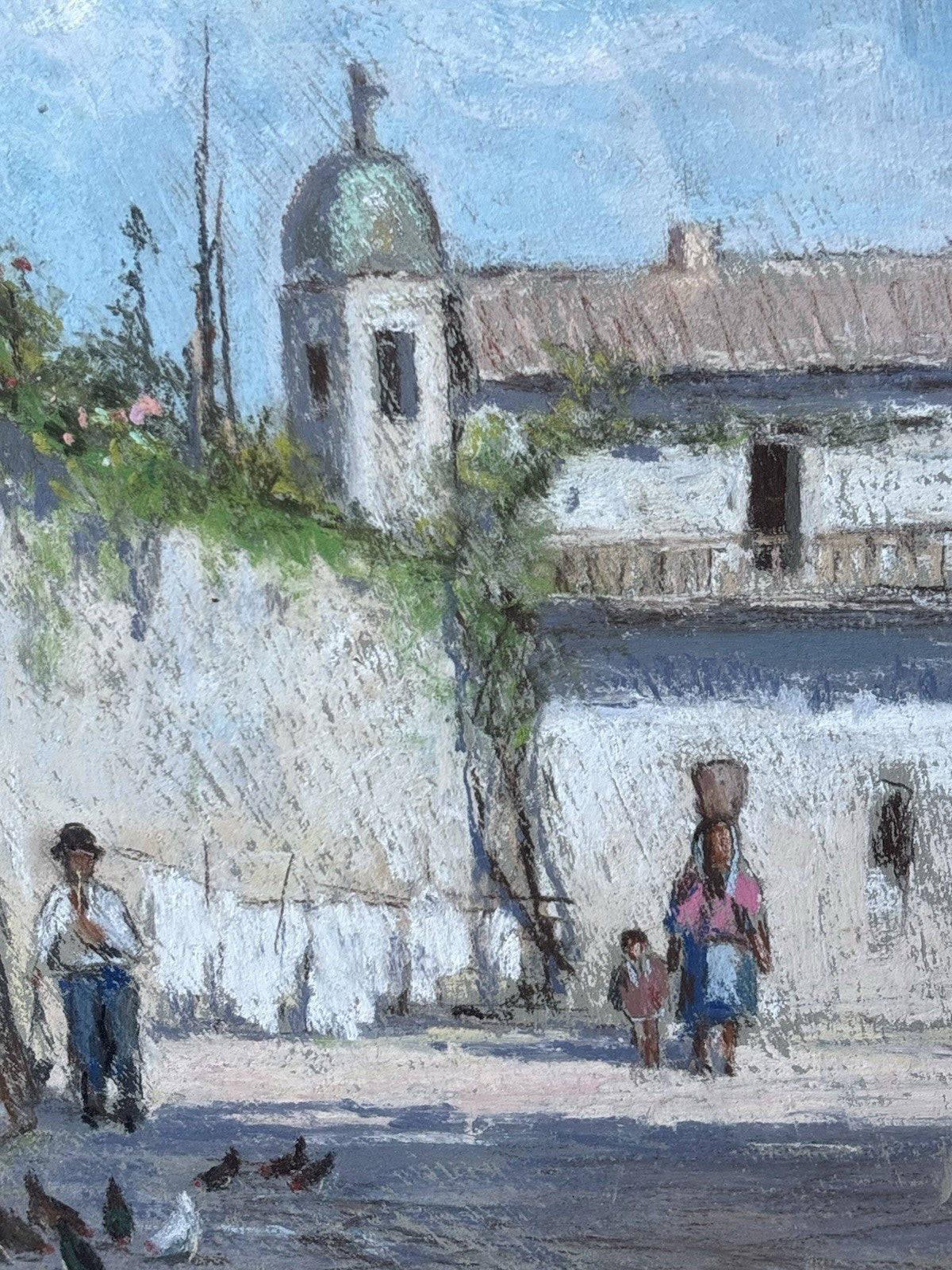 Quadro -Strada Con Figure- Antonio Cannata-realizzato a pastello