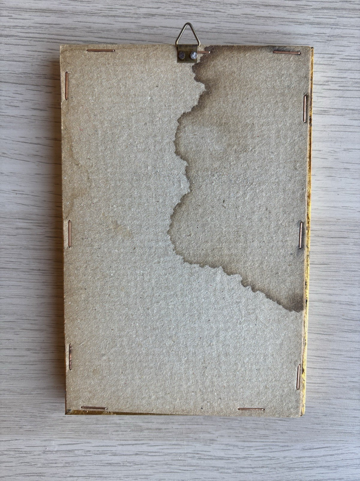 Piccolo quadro miniatura -Donna Su Barca- realizzato ad acquerello su carta