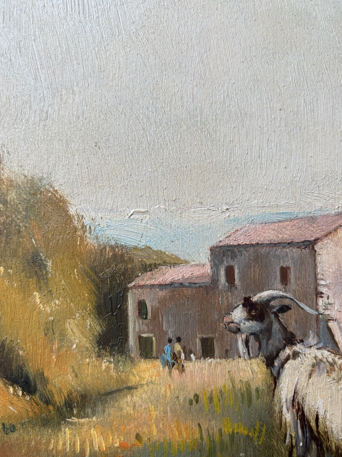 Quadro -Paesaggio Con Capre- Maria Izzo- dipinto a olio