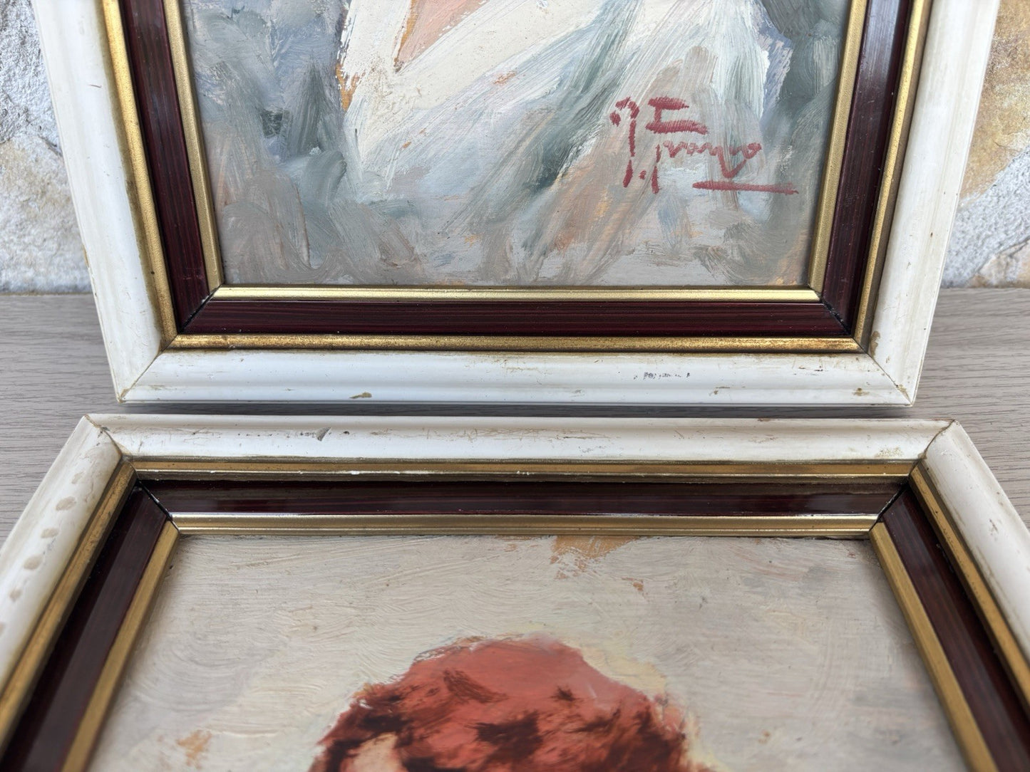Coppia quadri -Figure- Francesco Pecoraro dipinti a olio